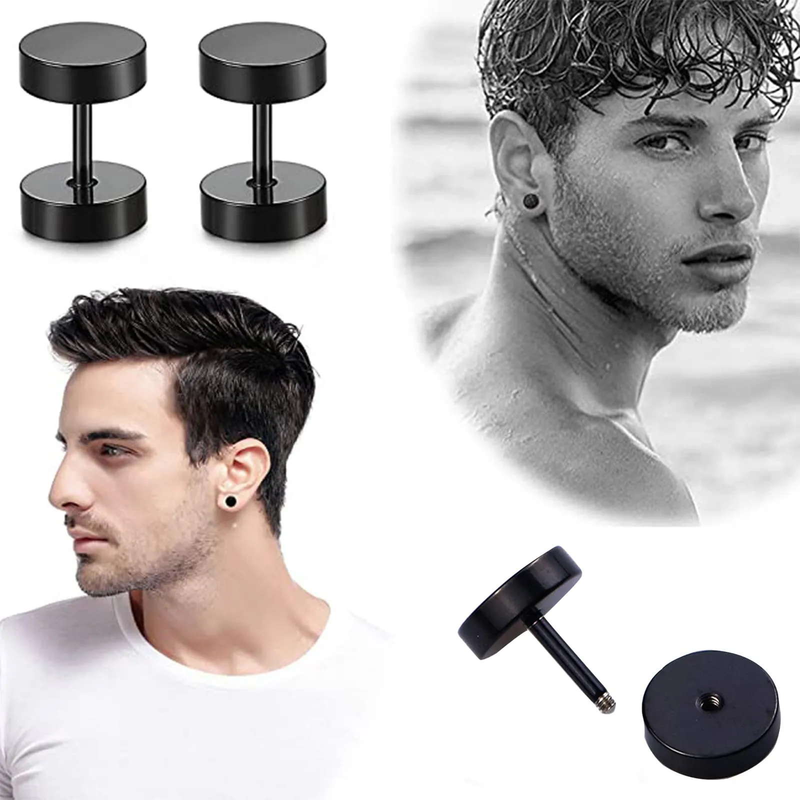 Yolistar 10 Paia Orecchini Orecchino, Magnetici 6 Mm, Finti, Acciaio Inossidabile, a Vite, a Cerchio, per Donne e Uomini - immagine 2