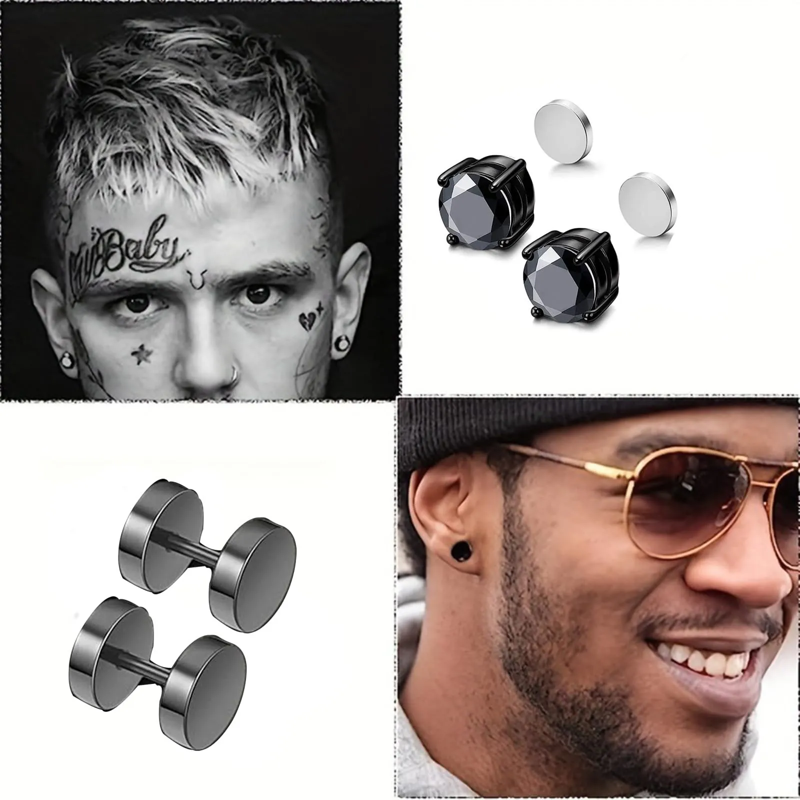 Yolistar 10 Paia Orecchini Orecchino, Magnetici 6 Mm, Finti, Acciaio Inossidabile, a Vite, a Cerchio, per Donne e Uomini - immagine 4