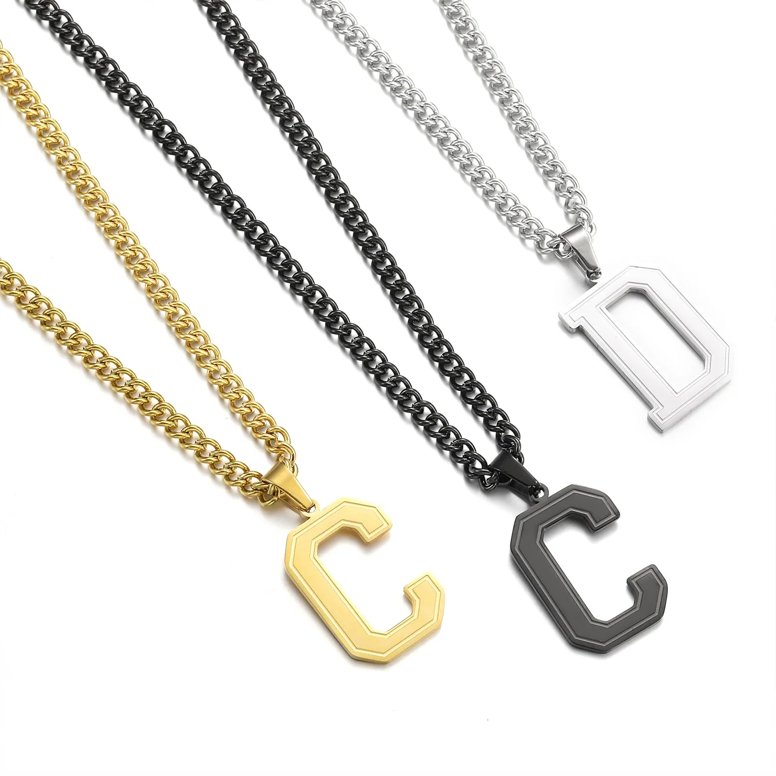 RWQIAN Collana Uomo con Lettera Ciondelli Argento Acciaio Inossidabile Iniziale Lettere P Collana Pendente 60cm Pasche Festa del Padre Anniversario Regali per Uomo Ragazzi - immagine 5