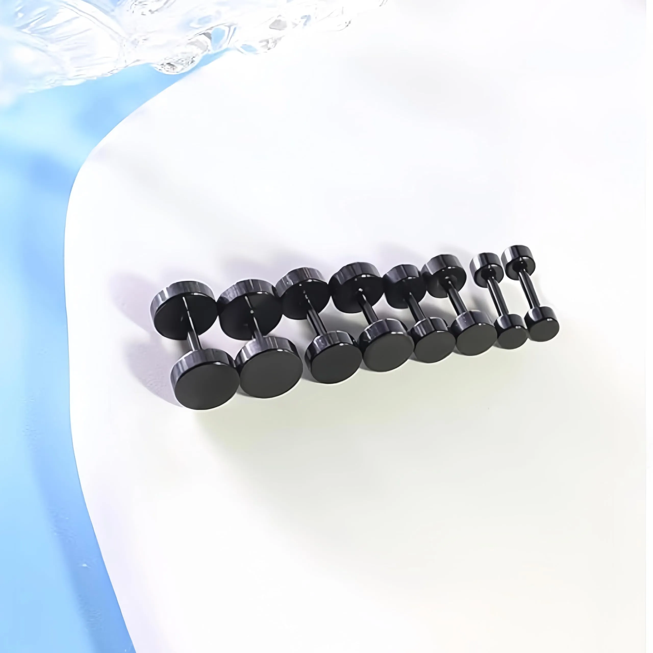RXKFIGX orecchino 16PCS a perno e nero, Acciaio inox per orecchini ipoallergenici 3-10mm - immagine 8