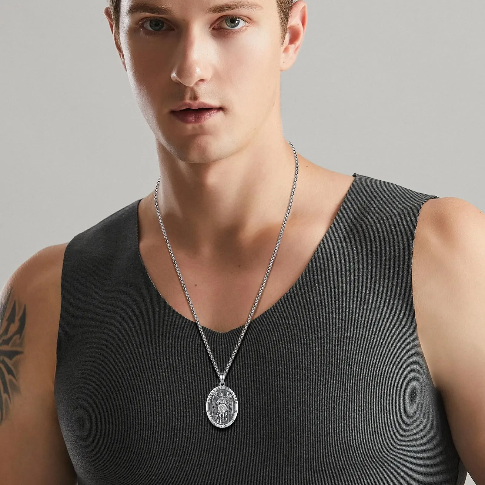 AEONSLOVE Collana Metatron Uomo Donna Medaglia Cubo di Metatron Arcangelo Argento 925 Ciondolo Geometria Sacra Gioielli Religiosa Regalo Cristiano Cattolico - immagine 5