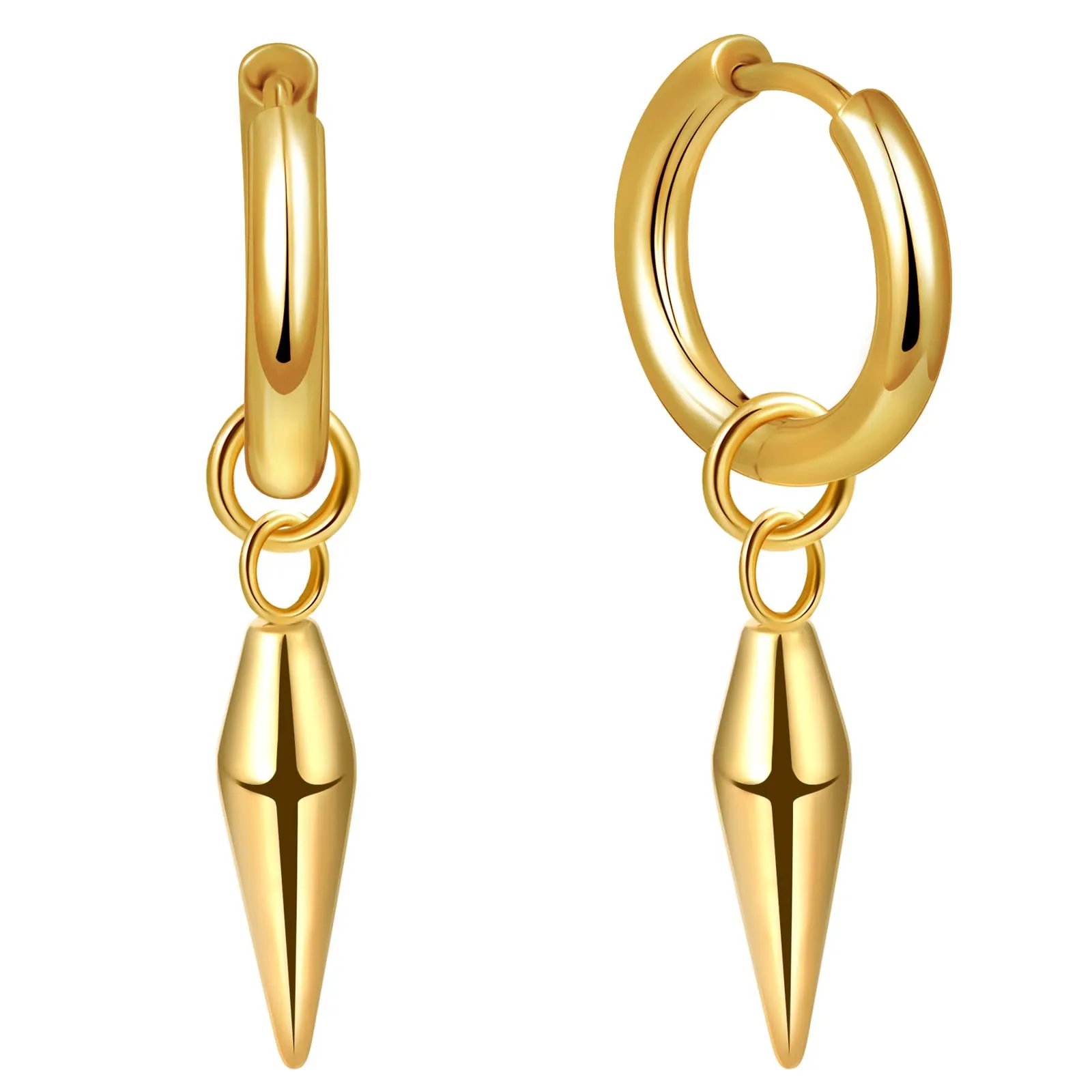 feilok Orecchini Studs In Acciaio Inox Orecchini Spine Orecchini per Uomini Donne - immagine 1