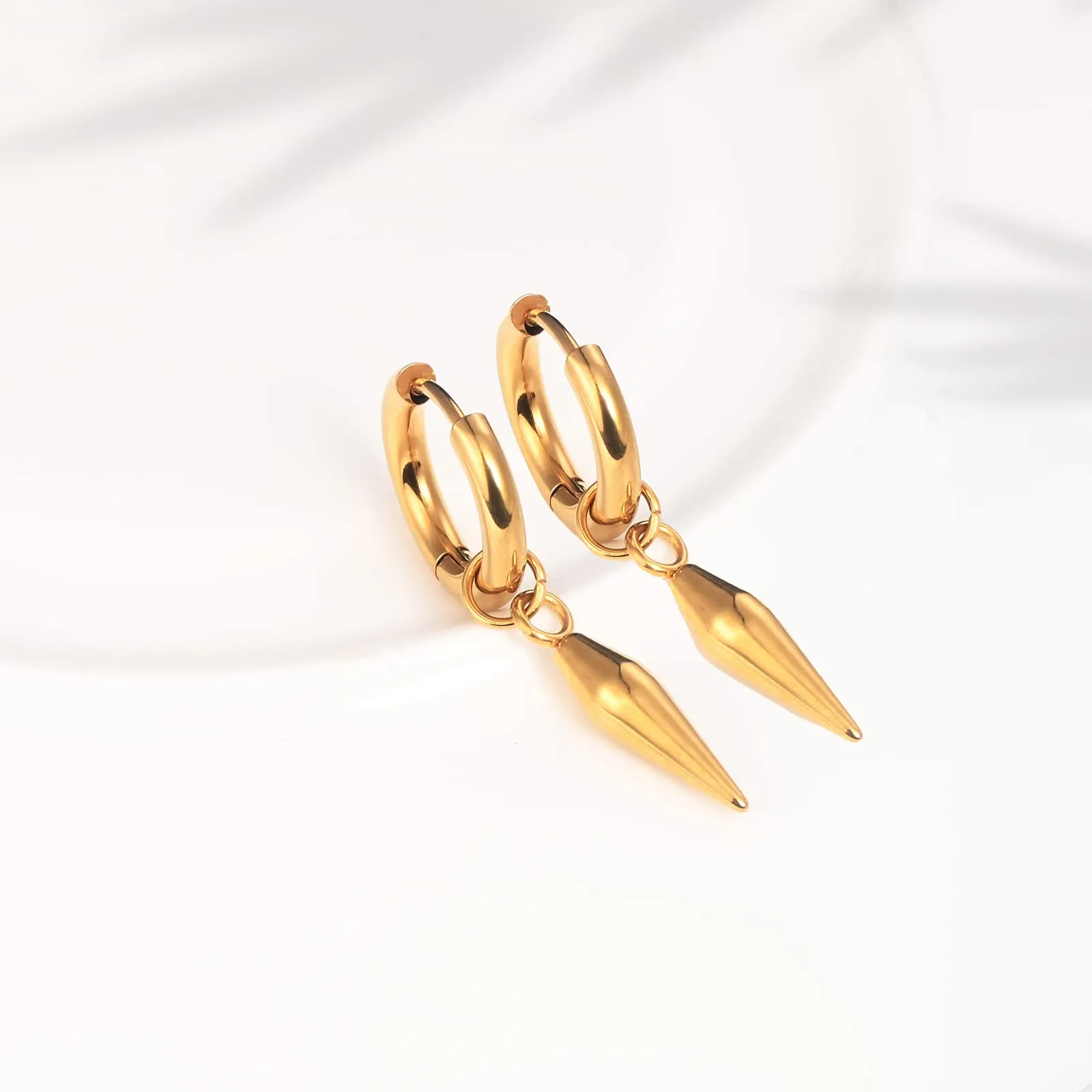 feilok Orecchini Studs In Acciaio Inox Orecchini Spine Orecchini per Uomini Donne - immagine 3