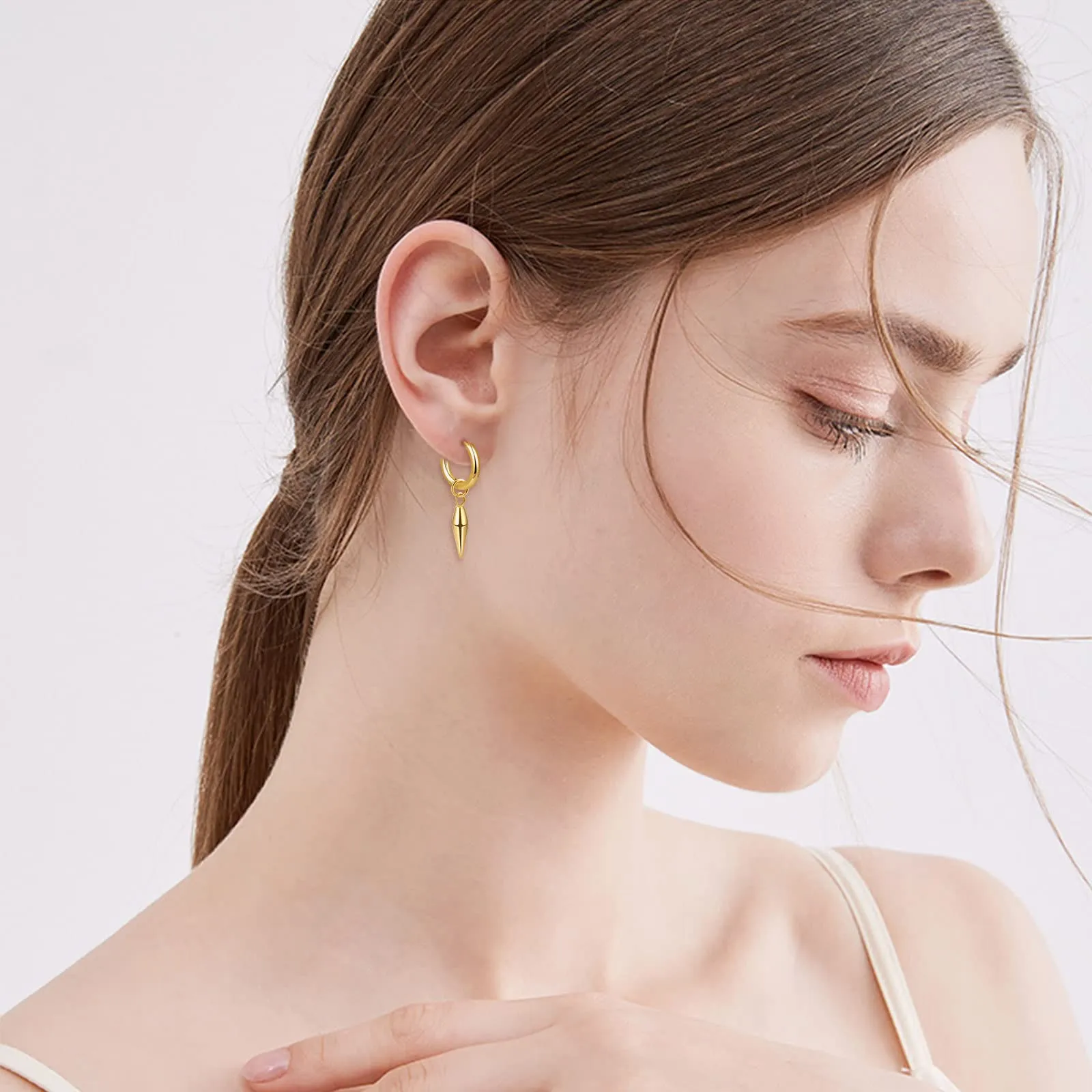 feilok Orecchini Studs In Acciaio Inox Orecchini Spine Orecchini per Uomini Donne - immagine 4
