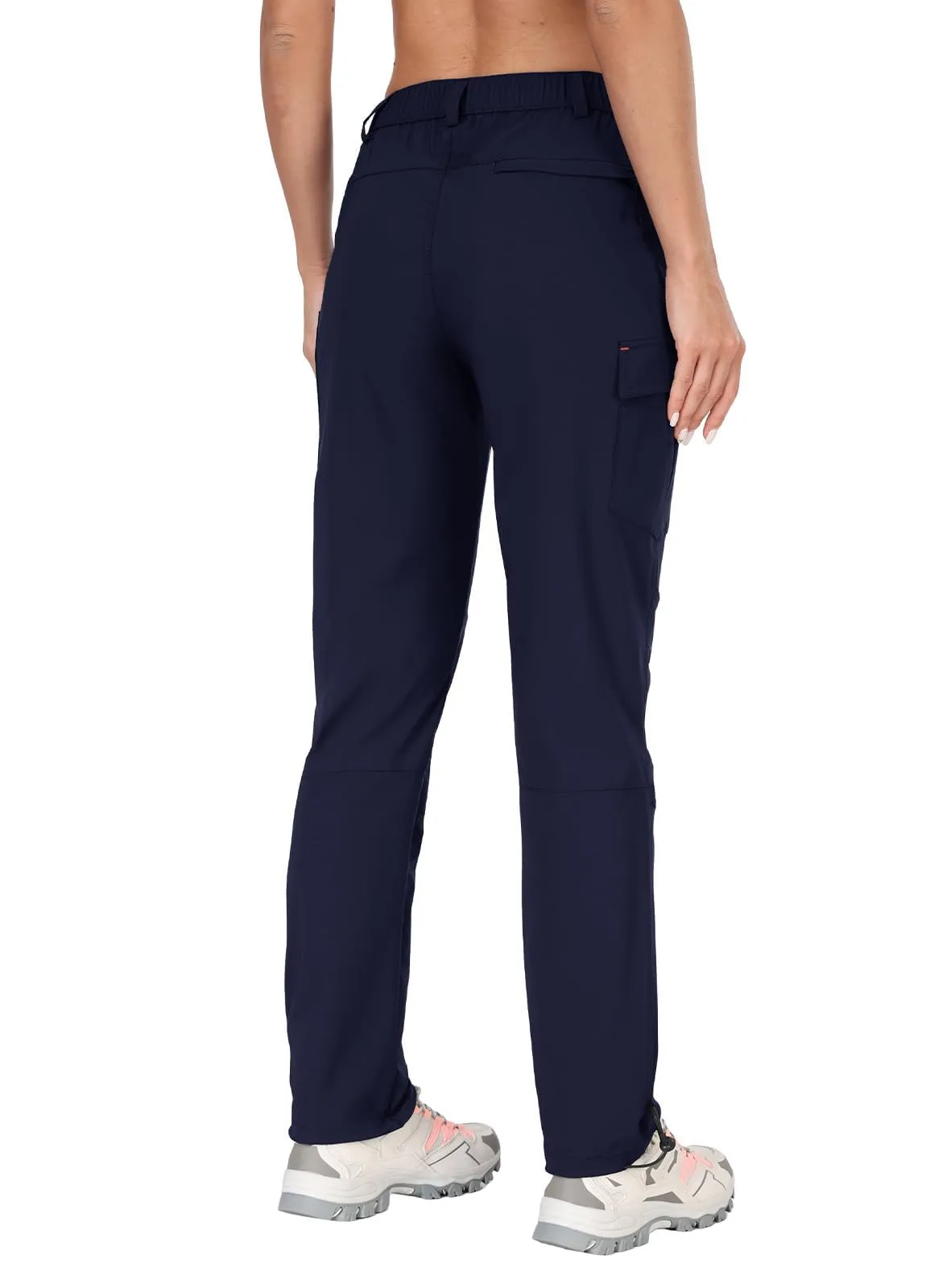 GymBrave Pantaloni Trekking Donna Cargo Capri 3/4 Estivi Leggeri Asciugatura Rapida con Tasche Zip Campeggio All'Aperto Lungo Blu Navy XXL - immagine 4