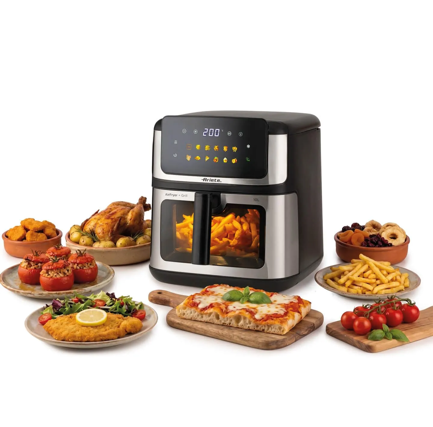 Ariete 4642 Air Fryer e Grill 10L Digital, Friggitrice ad Aria 2100W, Metal - immagine 2
