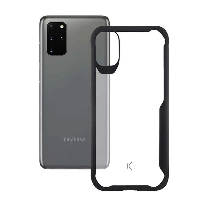 Custodia in TPU trasparente Ksix Flex Armor bordo nero per Samsung Galaxy S20 Plus - immagine 1
