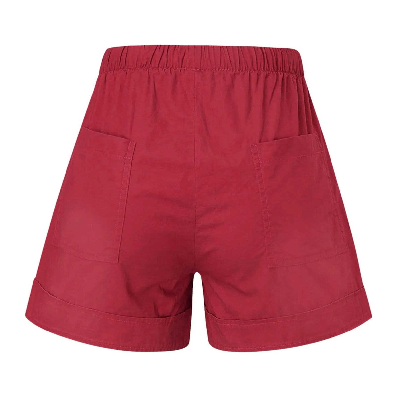 AnnSemo - Pantaloncini estivi da donna UK Plus Size con tasche, vita alta elasticizzata, in cotone, gamba dritta, pantaloni sportivi da palestra, sportivi, hot pants, coulisse, larghi, yoga - immagine 6