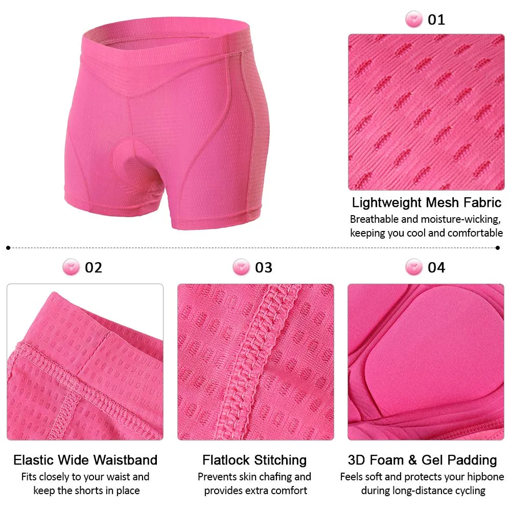 Lixada Pantaloncini Intimo da Ciclismo da Donna, 3D Traspirante Gel Imbottito per MTB e Lunga Distanza - immagine 7