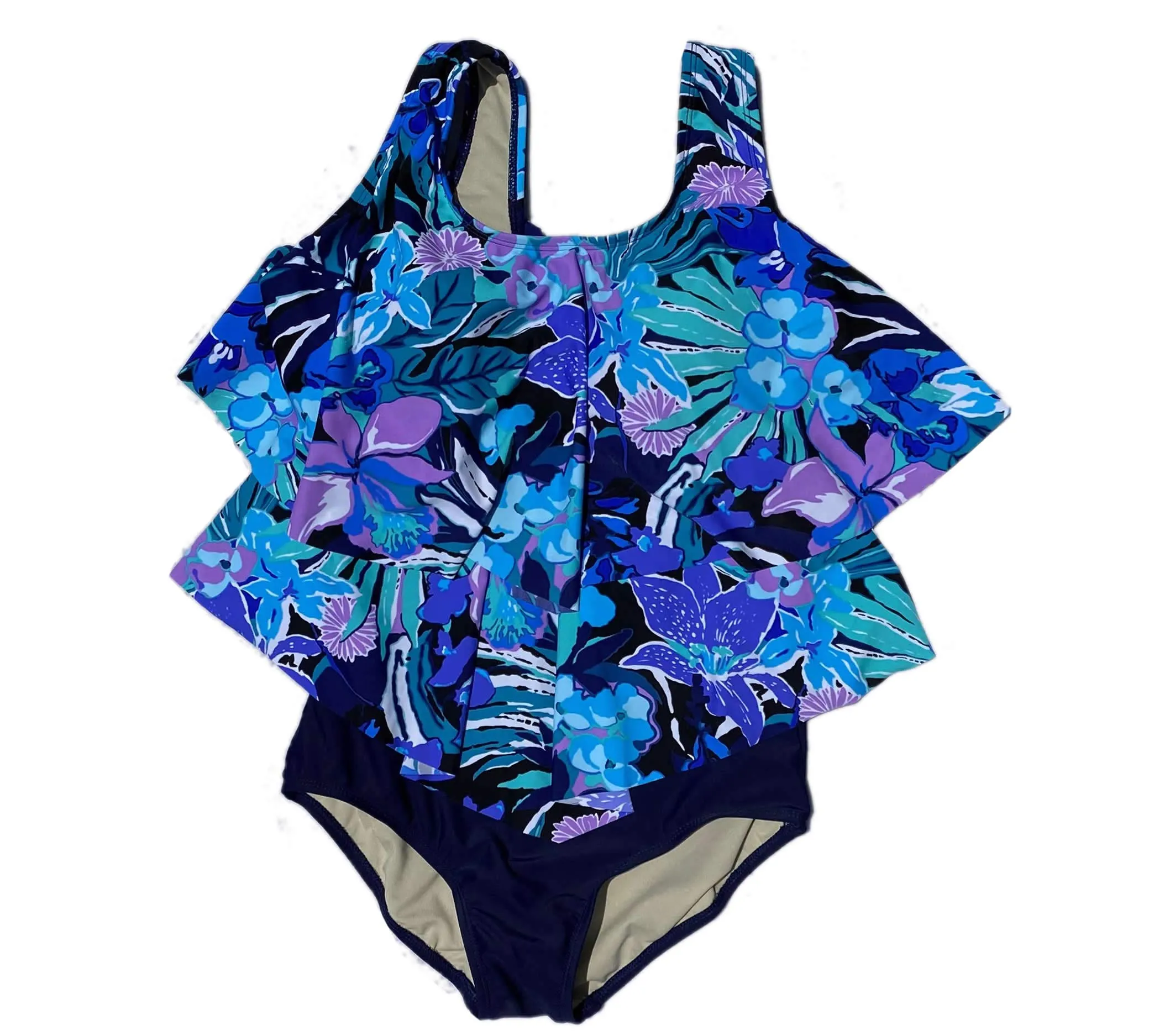 Costume da bagno tascabile Mastectomia per silicone falso forma di cancro al seno donna swimwear958 (XL, blu) - immagine 5