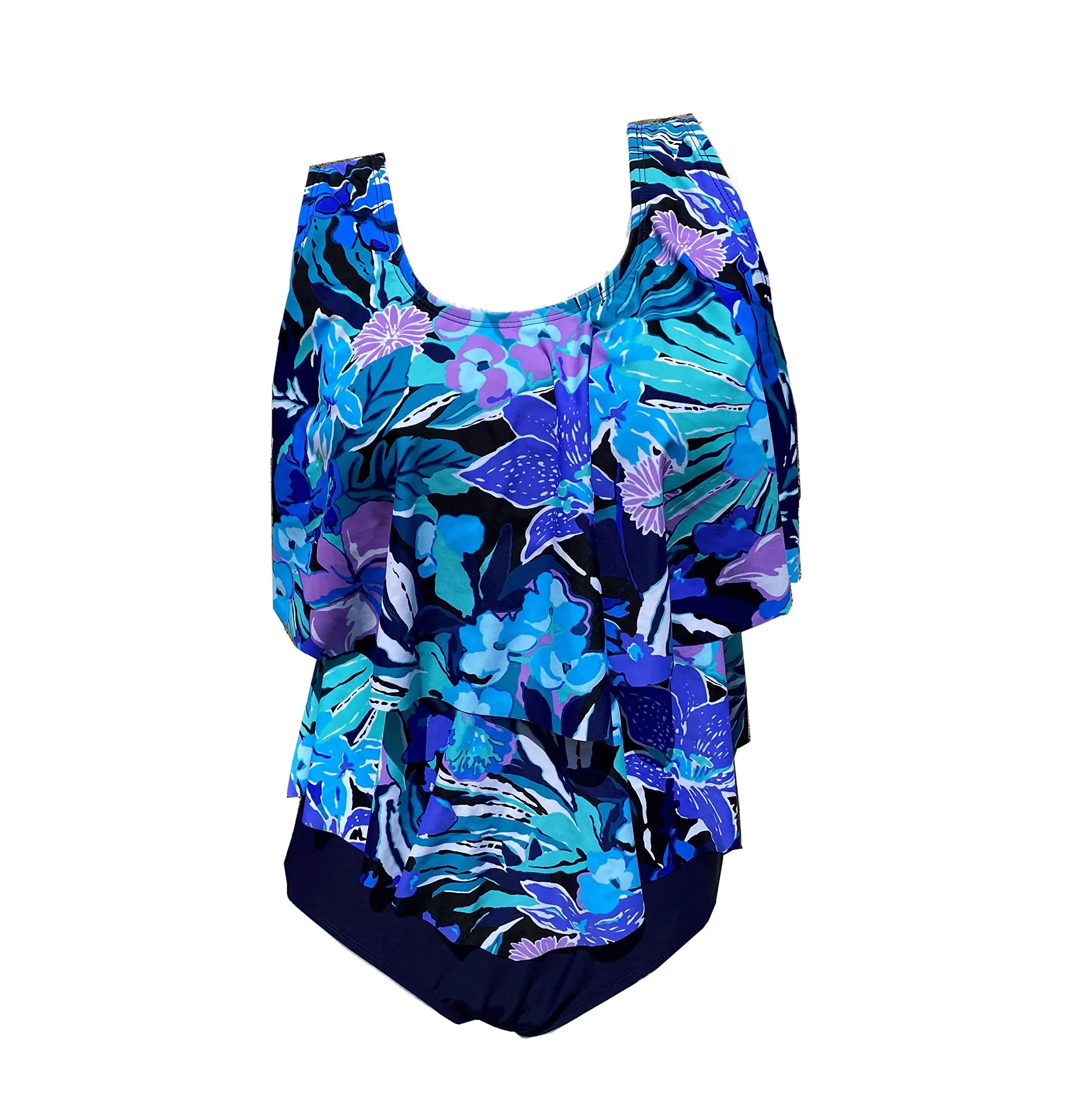 Costume da bagno tascabile Mastectomia per silicone falso forma di cancro al seno donna swimwear958 (XL, blu) - immagine 6