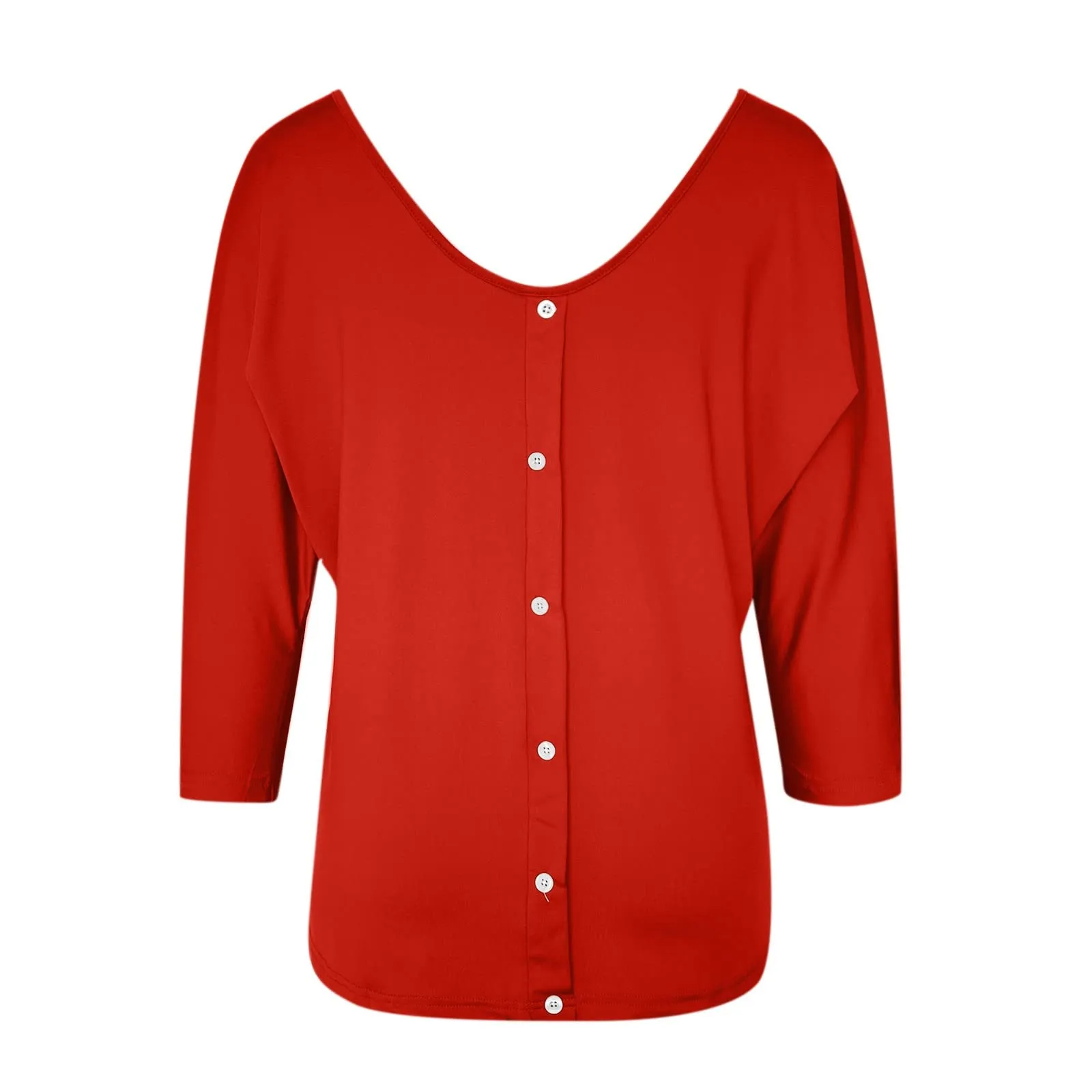 Uwdiohq Prime Sales And Deals Today Clearance Top da Donna, Maniche A, Maniche A Tre Quarti, Abbottonatura, Camicie Larghe per Tutti I Giorni Pigiama Anziana Estiva T Shirt Donna Cotone Offerta - immagine 4