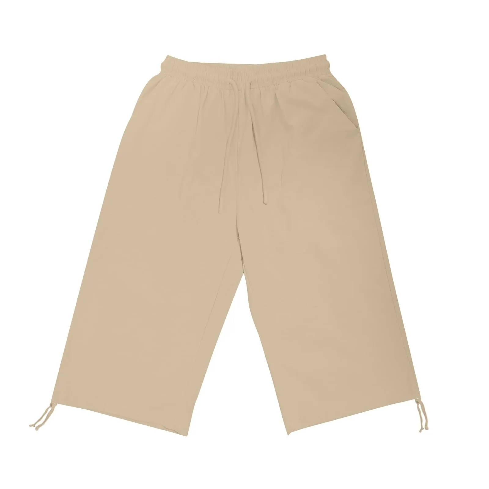 HEONSATI Pinocchietti Donna Estivi Eleganti Pinocchietti Cotone E Lino Estivi Eleganti Pantalone 7/8 Leggeri Casual Pantaloni Cropped di Lino Morbidi Bermuda Palazzo di Svago Baggy Taglie Forti - immagine 3