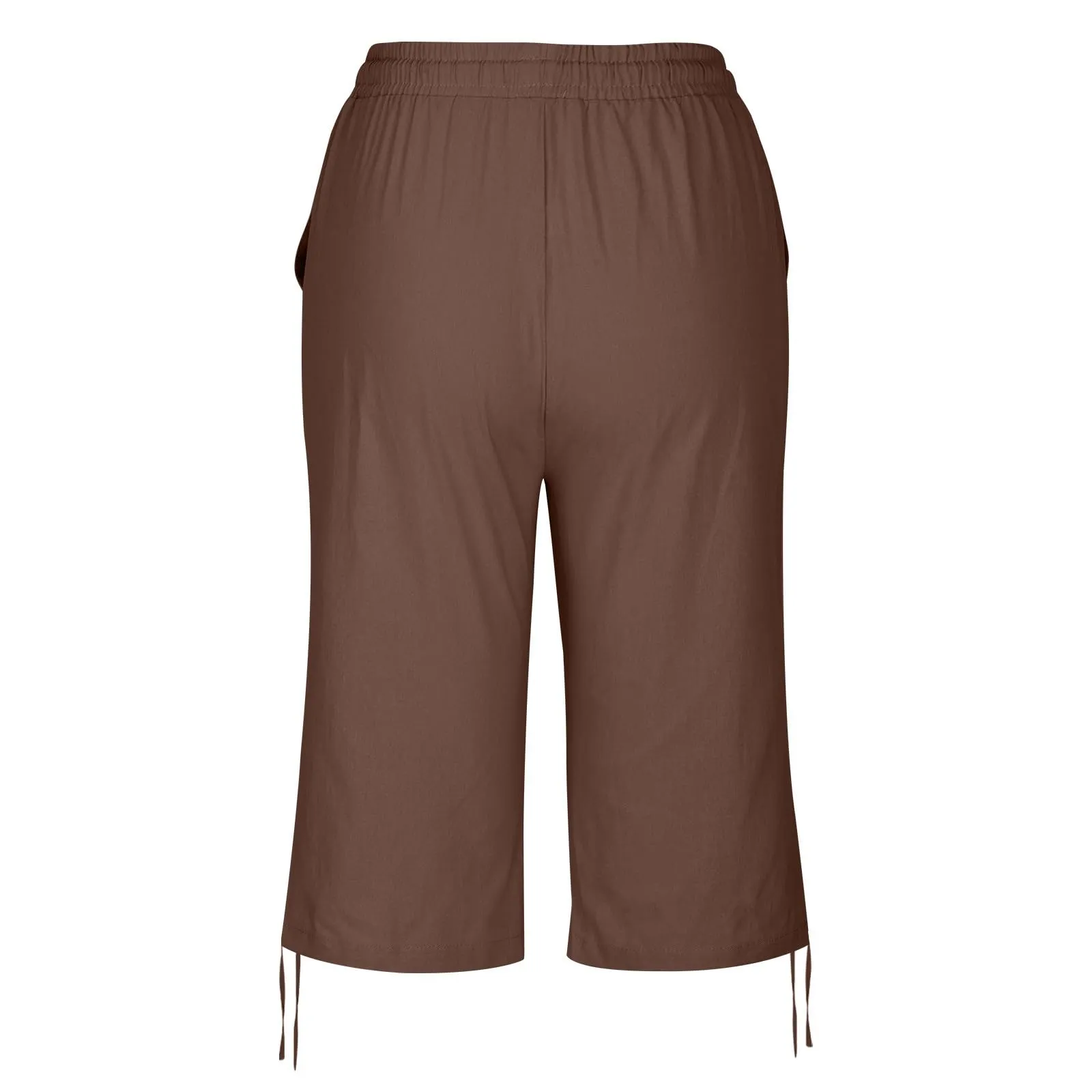 HEONSATI Pinocchietti Donna Estivi Eleganti Pinocchietti Cotone E Lino Estivi Eleganti Pantalone 7/8 Leggeri Casual Pantaloni Cropped di Lino Morbidi Bermuda Palazzo di Svago Baggy Taglie Forti - immagine 5