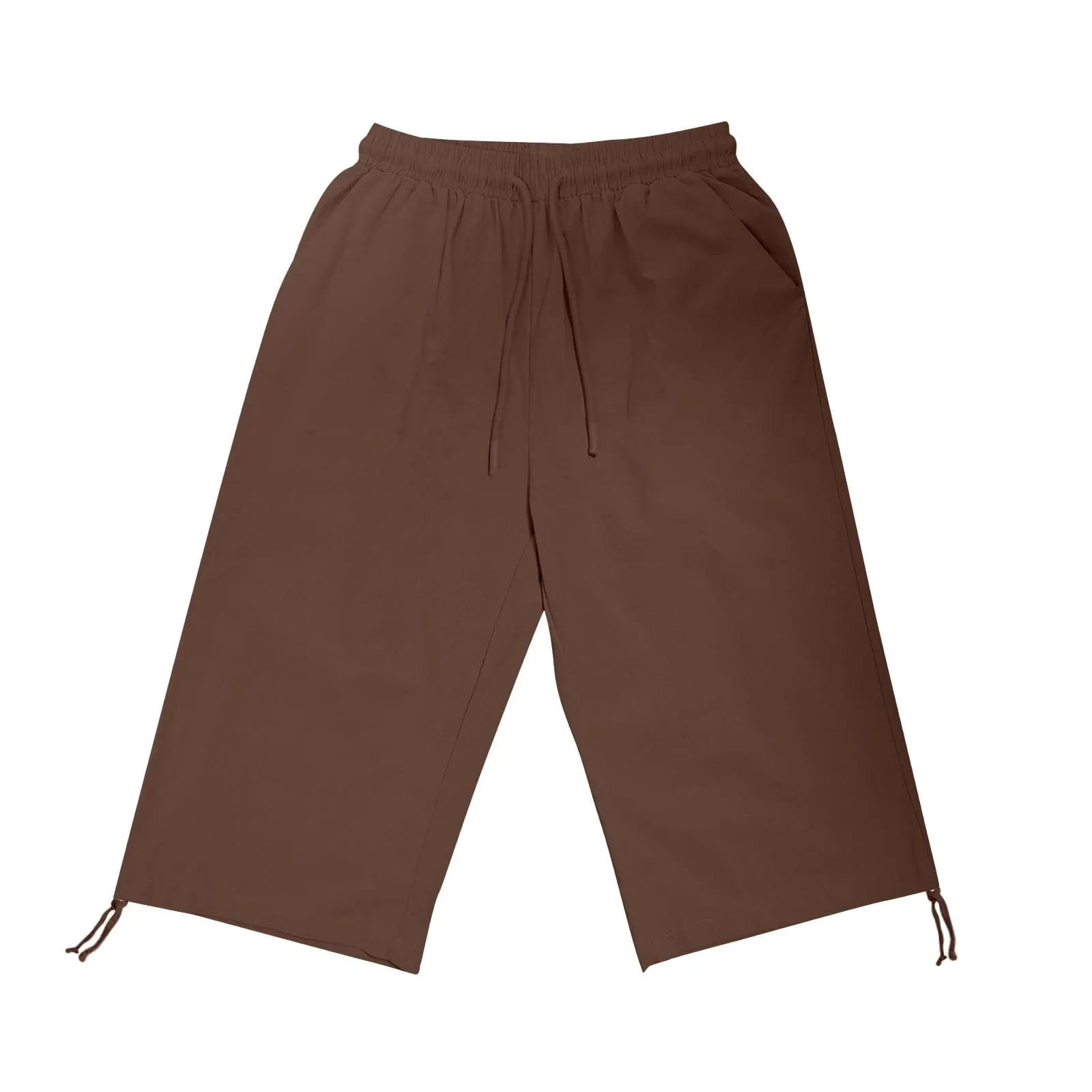 HEONSATI Pinocchietti Donna Estivi Eleganti Pinocchietti Cotone E Lino Estivi Eleganti Pantalone 7/8 Leggeri Casual Pantaloni Cropped di Lino Morbidi Bermuda Palazzo di Svago Baggy Taglie Forti - immagine 3