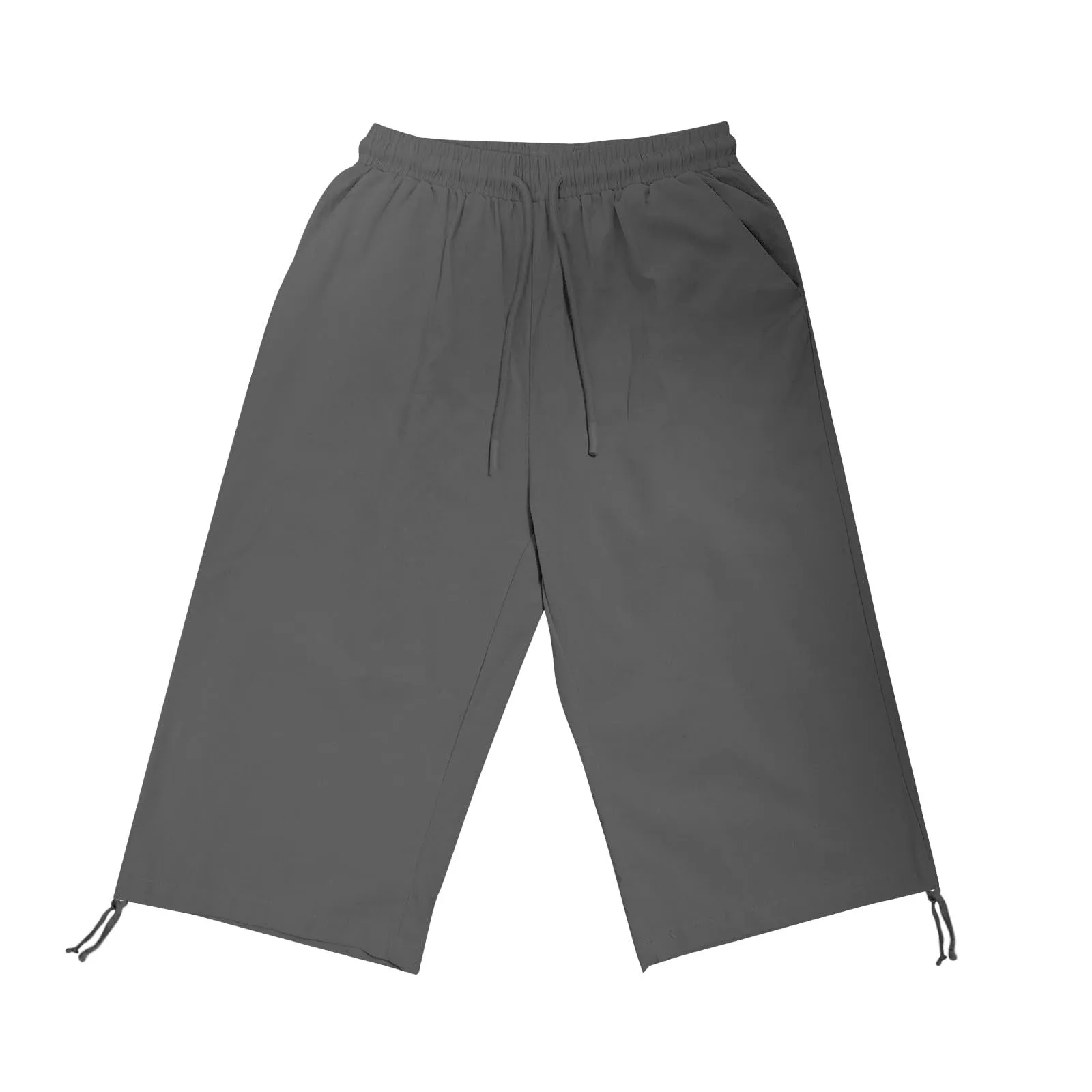HEONSATI Pinocchietti Donna Estivi Eleganti Pinocchietti Cotone E Lino Estivi Eleganti Pantalone 7/8 Leggeri Casual Pantaloni Cropped di Lino Morbidi Bermuda Palazzo di Svago Baggy Taglie Forti - immagine 3
