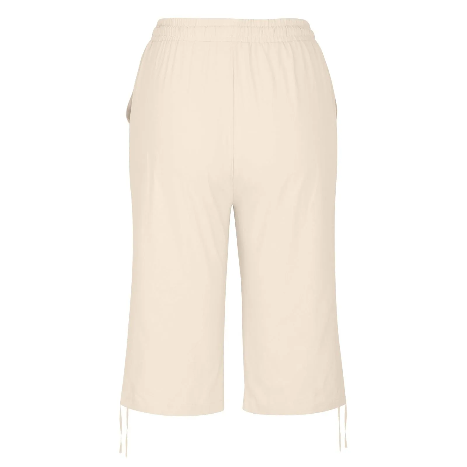HEONSATI Pinocchietti Donna Estivi Eleganti Pinocchietti Cotone E Lino Estivi Eleganti Pantalone 7/8 Leggeri Casual Pantaloni Cropped di Lino Morbidi Bermuda Palazzo di Svago Baggy Taglie Forti - immagine 5