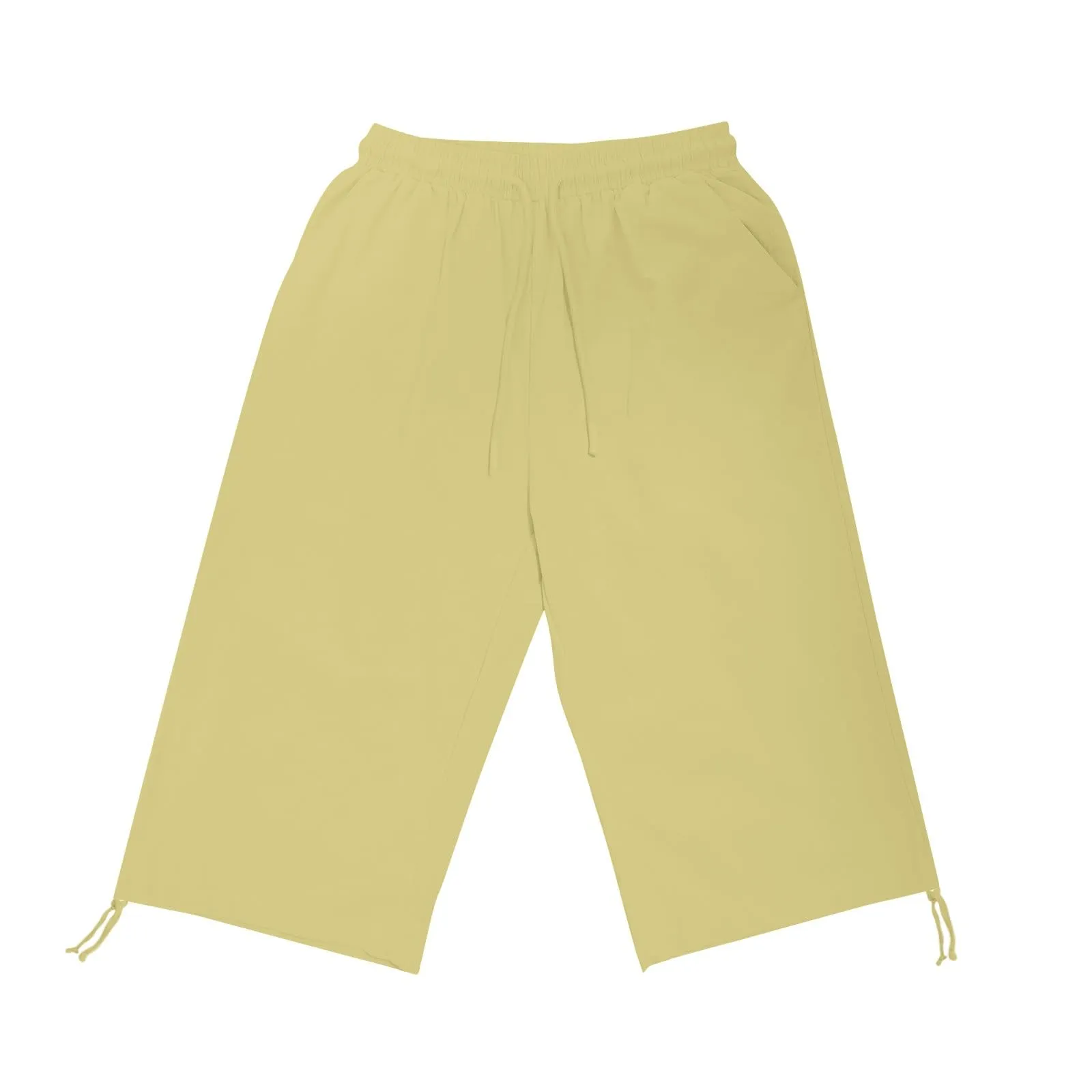 HEONSATI Pinocchietti Donna Estivi Eleganti Pinocchietti Cotone E Lino Estivi Eleganti Pantalone 7/8 Leggeri Casual Pantaloni Cropped di Lino Morbidi Bermuda Palazzo di Svago Baggy Taglie Forti - immagine 3