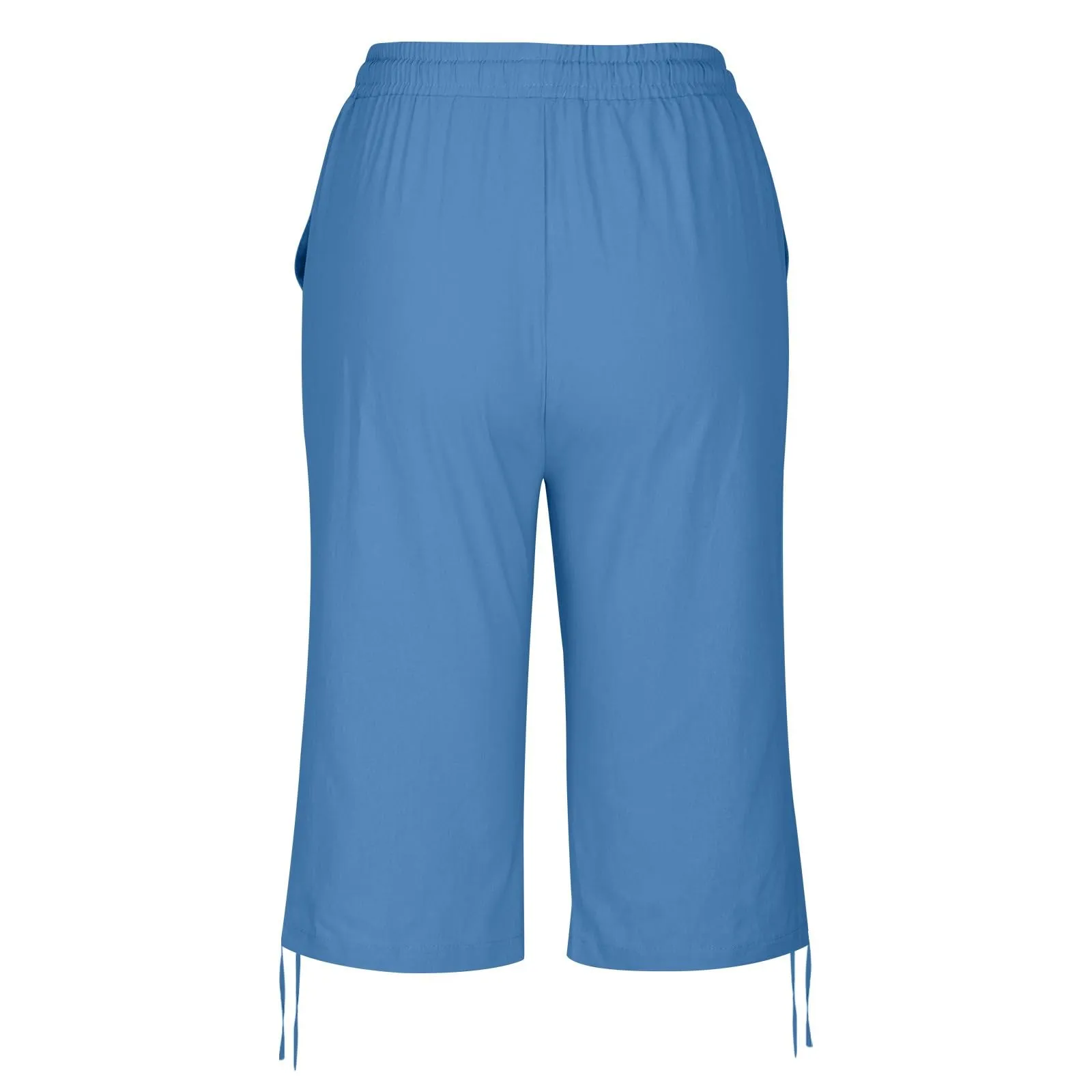 HEONSATI Pinocchietti Donna Estivi Eleganti Pinocchietti Cotone E Lino Estivi Eleganti Pantalone 7/8 Leggeri Casual Pantaloni Cropped di Lino Morbidi Bermuda Palazzo di Svago Baggy Taglie Forti - immagine 5