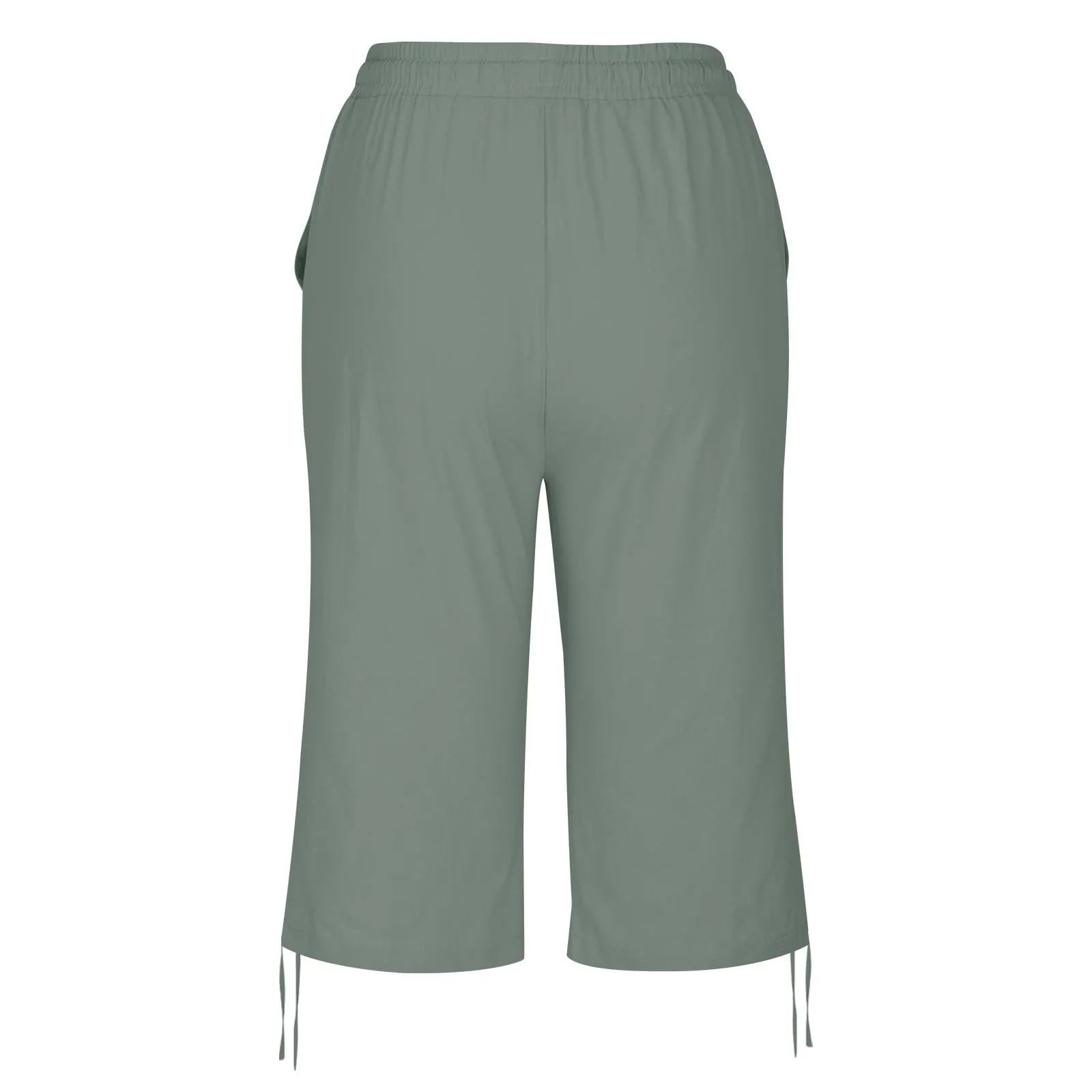 HEONSATI Pinocchietti Donna Estivi Eleganti Pinocchietti Cotone E Lino Estivi Eleganti Pantalone 7/8 Leggeri Casual Pantaloni Cropped di Lino Morbidi Bermuda Palazzo di Svago Baggy Taglie Forti - immagine 5