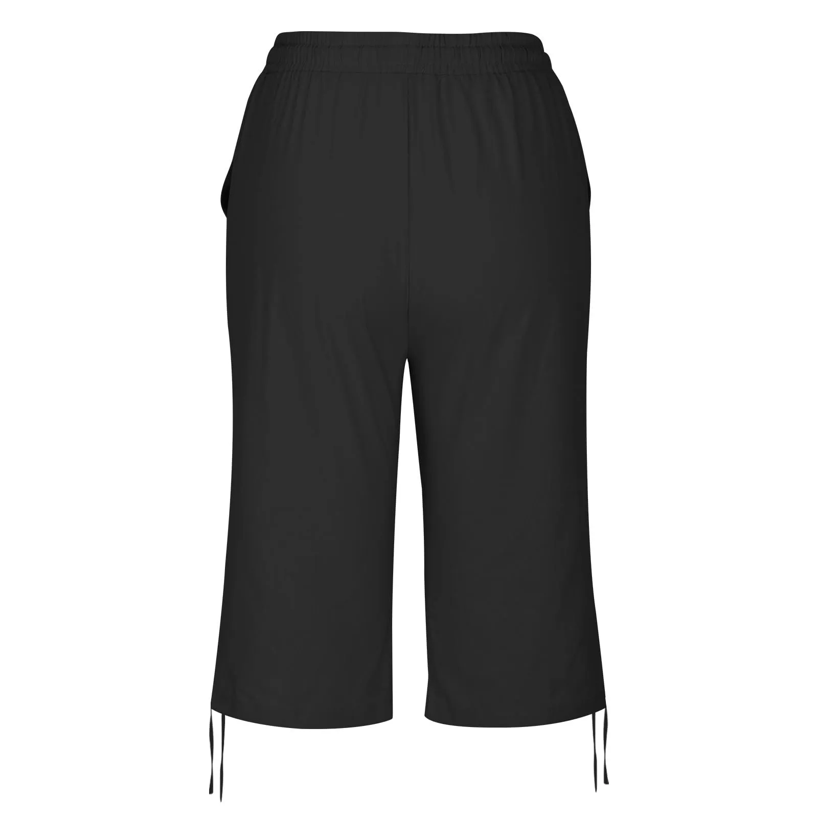 HEONSATI Pinocchietti Donna Estivi Eleganti Pinocchietti Cotone E Lino Estivi Eleganti Pantalone 7/8 Leggeri Casual Pantaloni Cropped di Lino Morbidi Bermuda Palazzo di Svago Baggy Taglie Forti - immagine 5