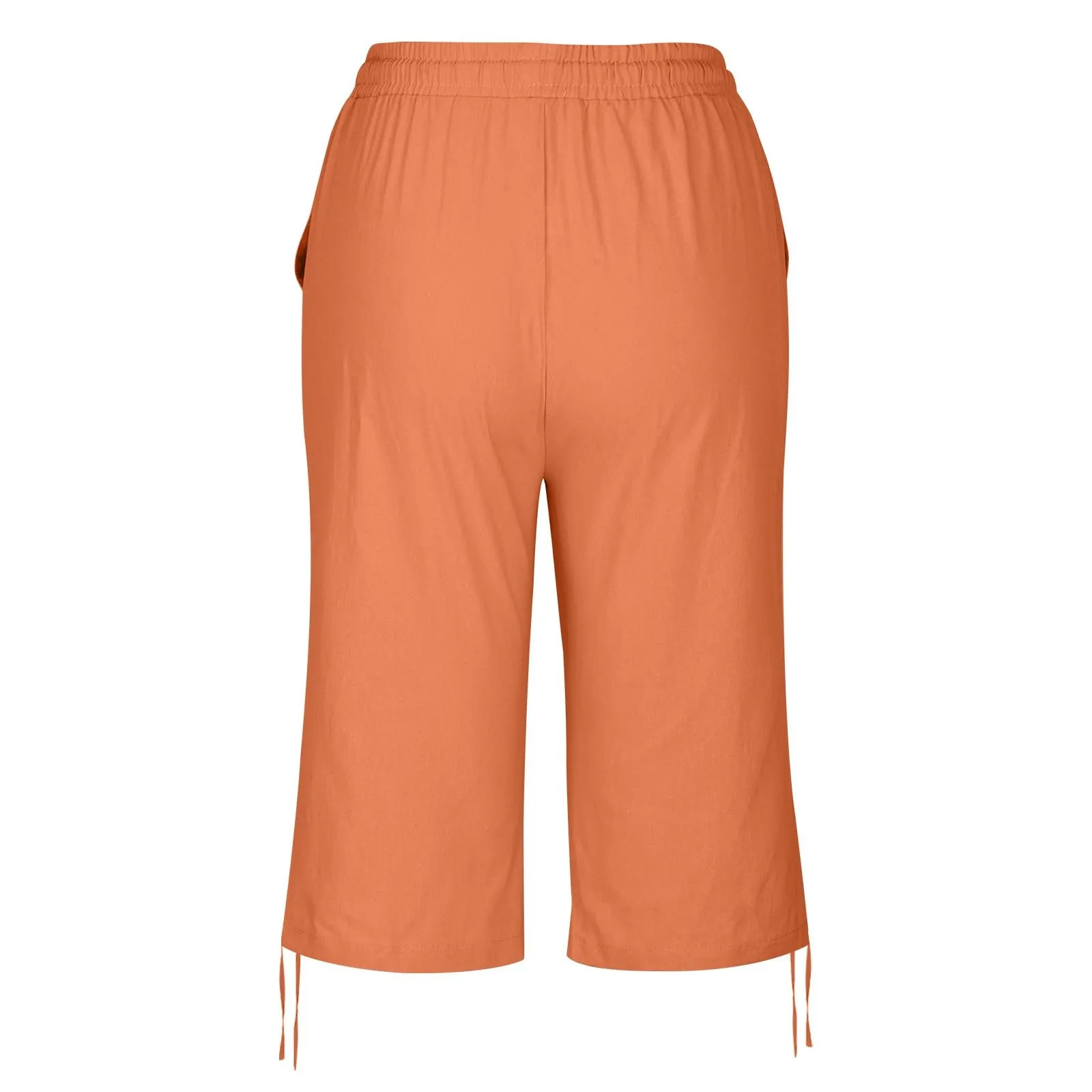 HEONSATI Pinocchietti Donna Estivi Eleganti Pinocchietti Cotone E Lino Estivi Eleganti Pantalone 7/8 Leggeri Casual Pantaloni Cropped di Lino Morbidi Bermuda Palazzo di Svago Baggy Taglie Forti - immagine 5