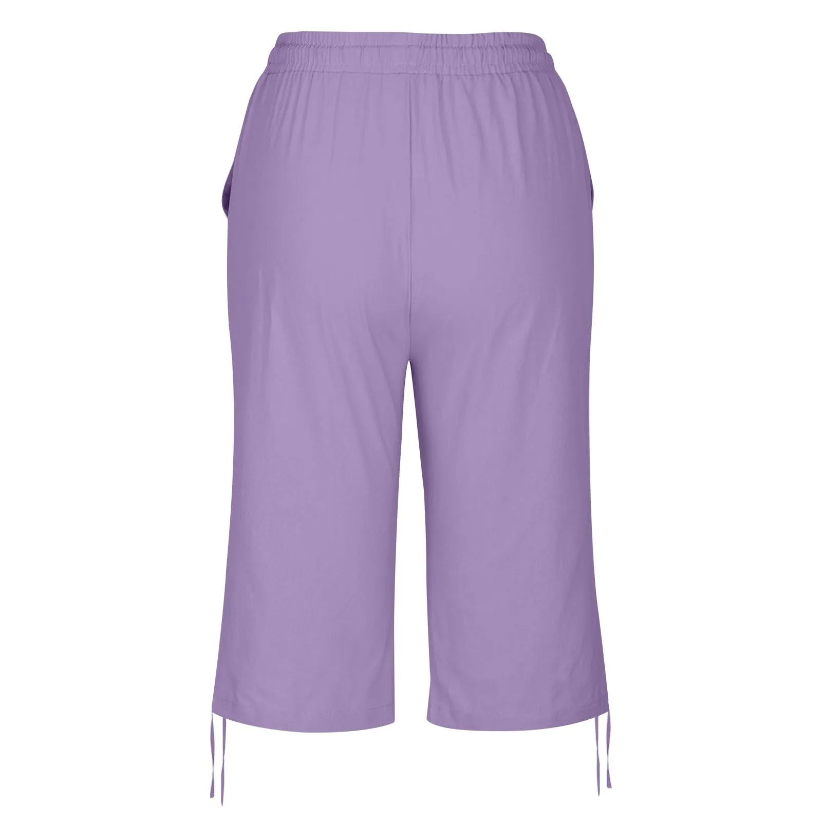 HEONSATI Pinocchietti Donna Estivi Eleganti Pinocchietti Cotone E Lino Estivi Eleganti Pantalone 7/8 Leggeri Casual Pantaloni Cropped di Lino Morbidi Bermuda Palazzo di Svago Baggy Taglie Forti - immagine 5