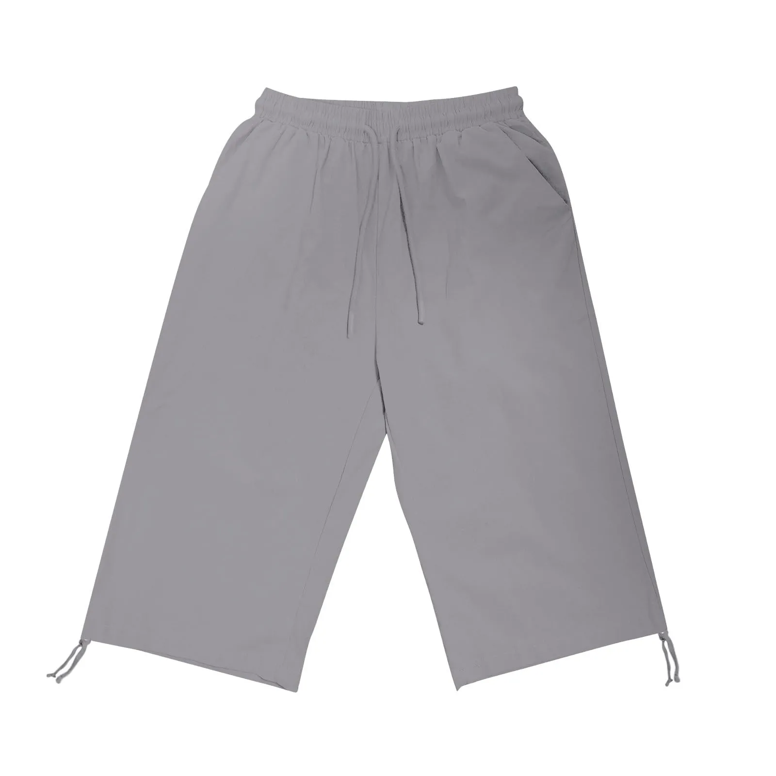 HEONSATI Pinocchietti Donna Estivi Eleganti Pinocchietti Cotone E Lino Estivi Eleganti Pantalone 7/8 Leggeri Casual Pantaloni Cropped di Lino Morbidi Bermuda Palazzo di Svago Baggy Taglie Forti - immagine 3