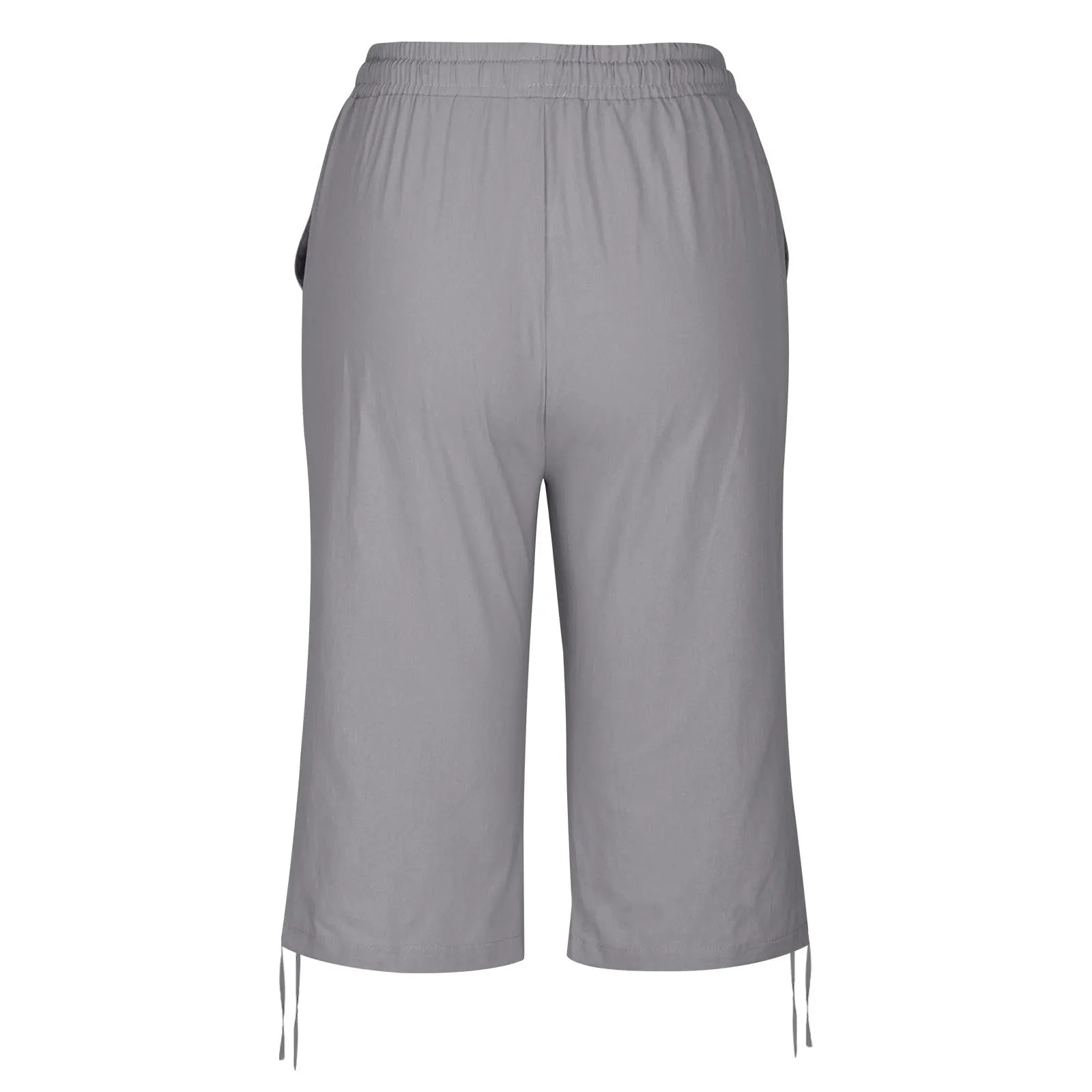 HEONSATI Pinocchietti Donna Estivi Eleganti Pinocchietti Cotone E Lino Estivi Eleganti Pantalone 7/8 Leggeri Casual Pantaloni Cropped di Lino Morbidi Bermuda Palazzo di Svago Baggy Taglie Forti - immagine 5