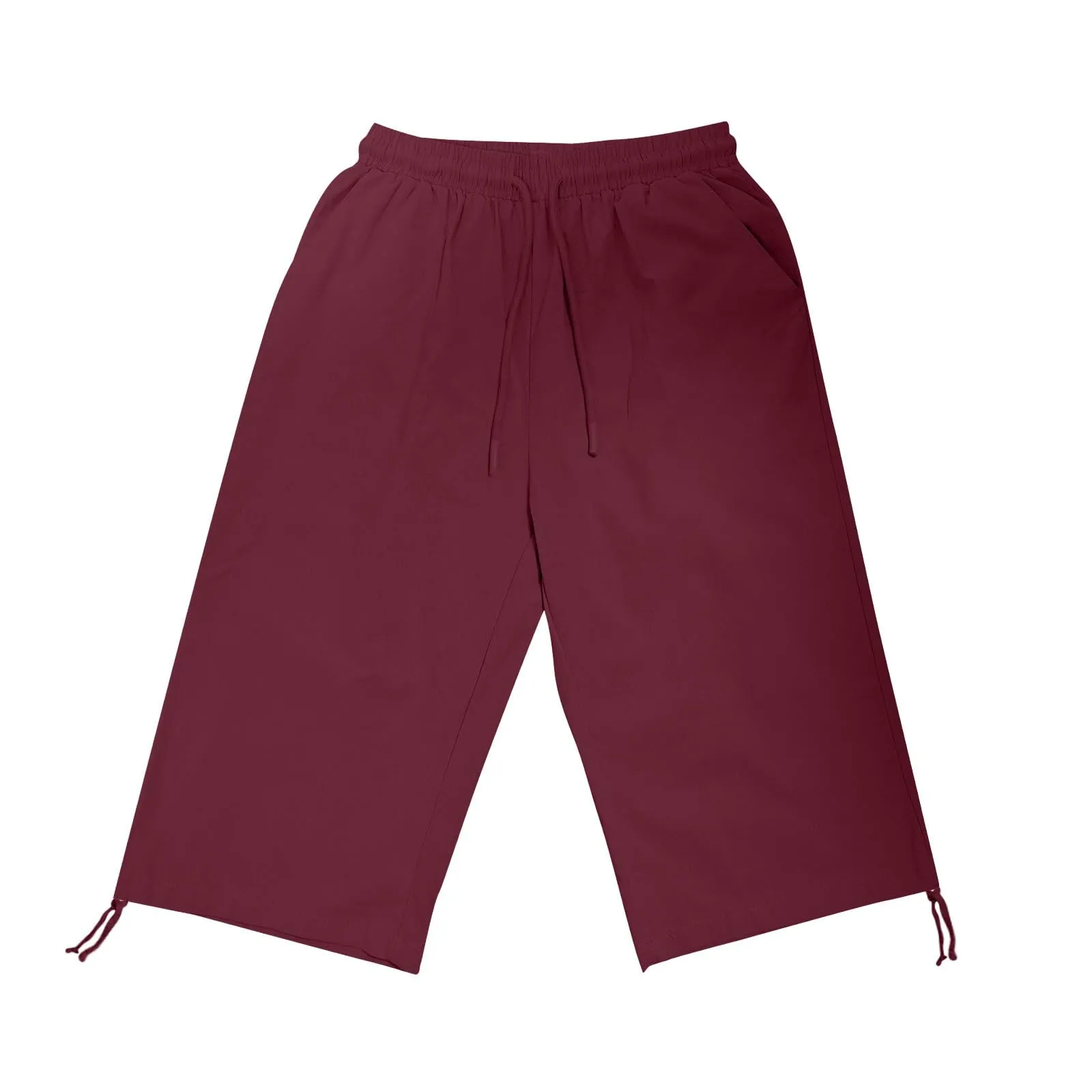 HEONSATI Pinocchietti Donna Estivi Eleganti Pinocchietti Cotone E Lino Estivi Eleganti Pantalone 7/8 Leggeri Casual Pantaloni Cropped di Lino Morbidi Bermuda Palazzo di Svago Baggy Taglie Forti - immagine 3