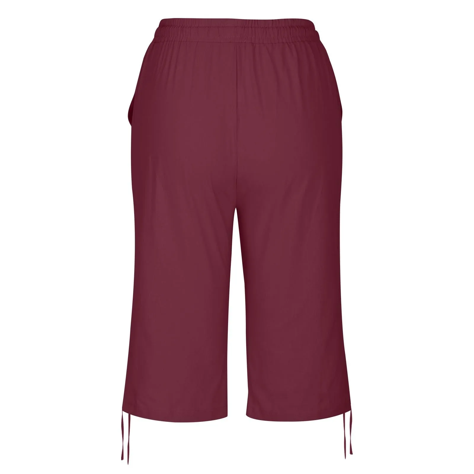 HEONSATI Pinocchietti Donna Estivi Eleganti Pinocchietti Cotone E Lino Estivi Eleganti Pantalone 7/8 Leggeri Casual Pantaloni Cropped di Lino Morbidi Bermuda Palazzo di Svago Baggy Taglie Forti - immagine 5