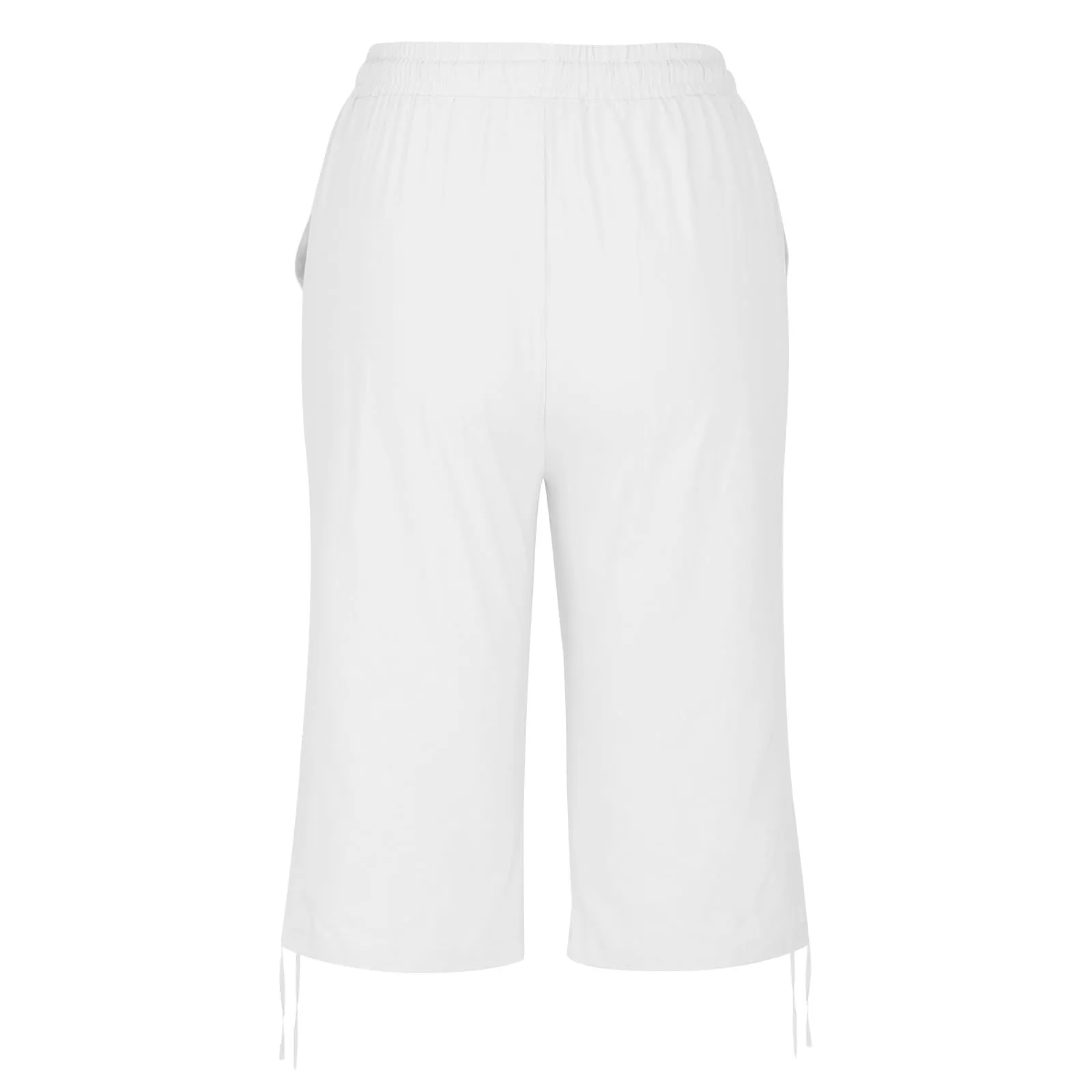 HEONSATI Pinocchietti Donna Estivi Eleganti Pinocchietti Cotone E Lino Estivi Eleganti Pantalone 7/8 Leggeri Casual Pantaloni Cropped di Lino Morbidi Bermuda Palazzo di Svago Baggy Taglie Forti - immagine 5