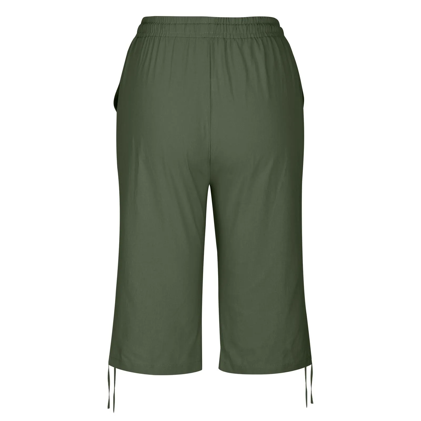 HEONSATI Pinocchietti Donna Estivi Eleganti Pinocchietti Cotone E Lino Estivi Eleganti Pantalone 7/8 Leggeri Casual Pantaloni Cropped di Lino Morbidi Bermuda Palazzo di Svago Baggy Taglie Forti - immagine 5
