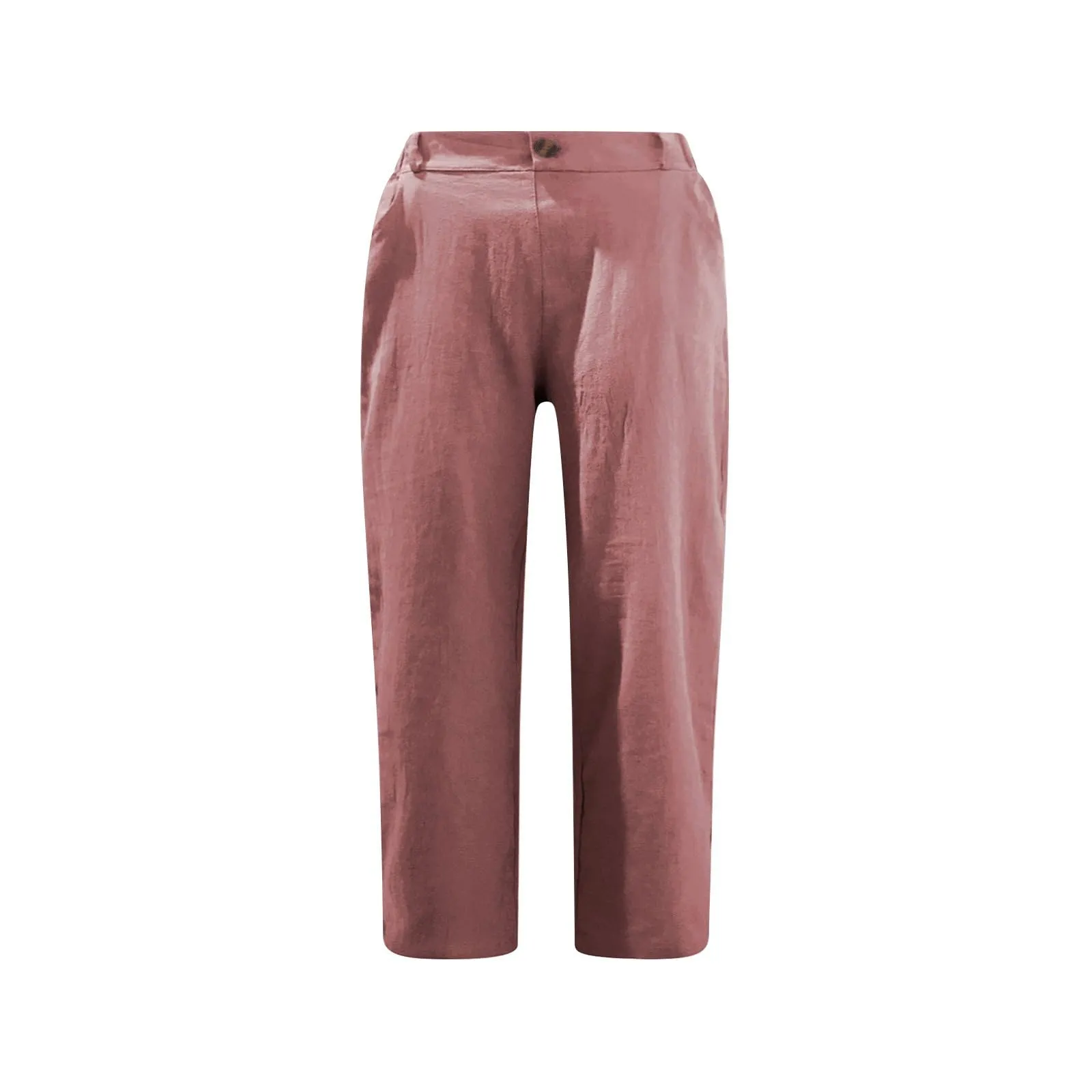 HEONSATI Pinocchietto Estivo Donna Bermuda Estivi Eleganti Casual Pantaloni 3/4 da Donna Leggeri Pinocchietti Capri di Lino Sciolto Pantalone al Ginocchio Larghi Shorts Sportivi Coulisse Regolabile - immagine 3