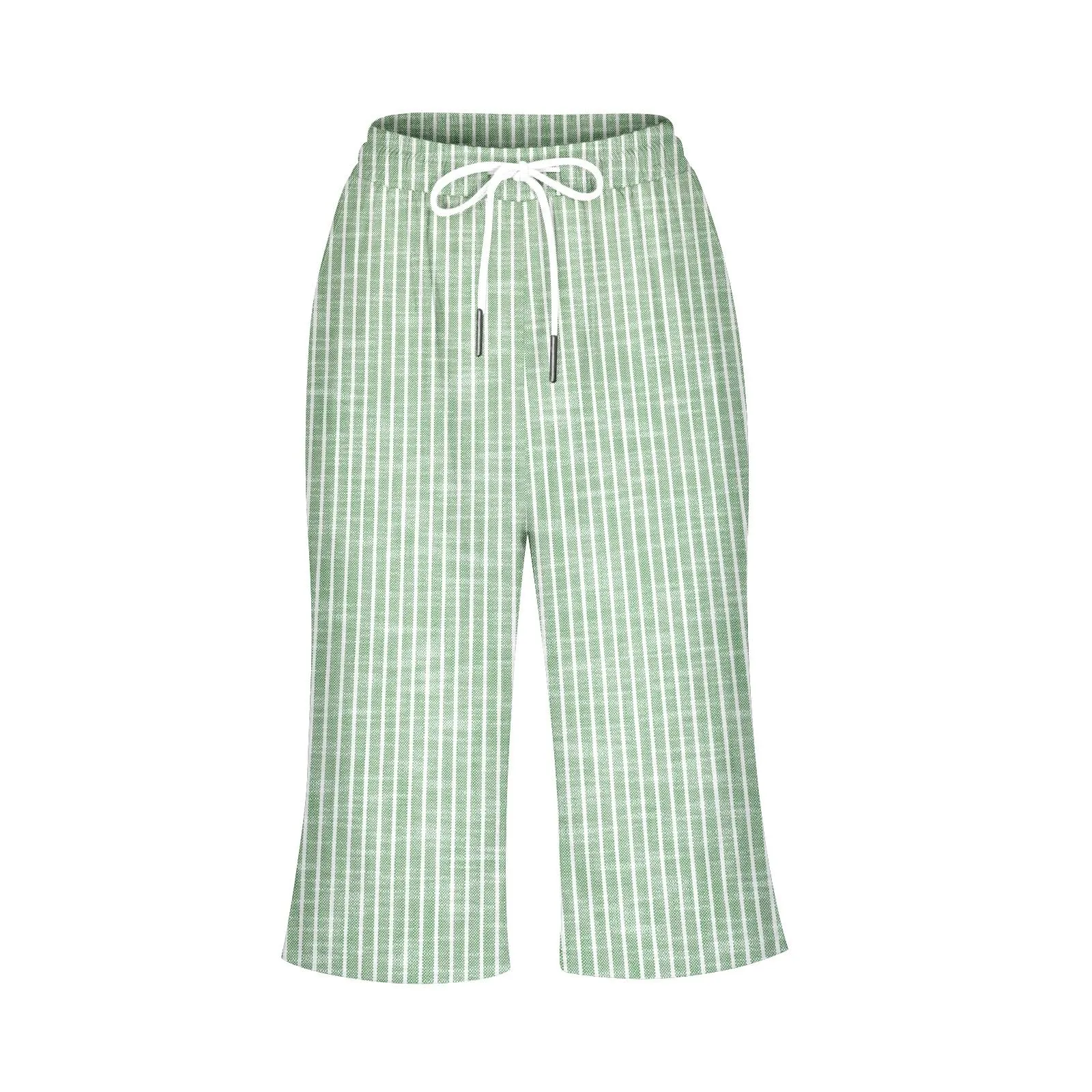 HEONSATI Pinocchietto Taglie Forti Donna Pantalone Eleganti Casual Sportivi Bermuda Capri Cotone E Lino Leggeri Pantaloni 3/4 in Cotone Taglie Forti Pinocchietti Palazzo Larghi Spiaggia Baggy - immagine 4