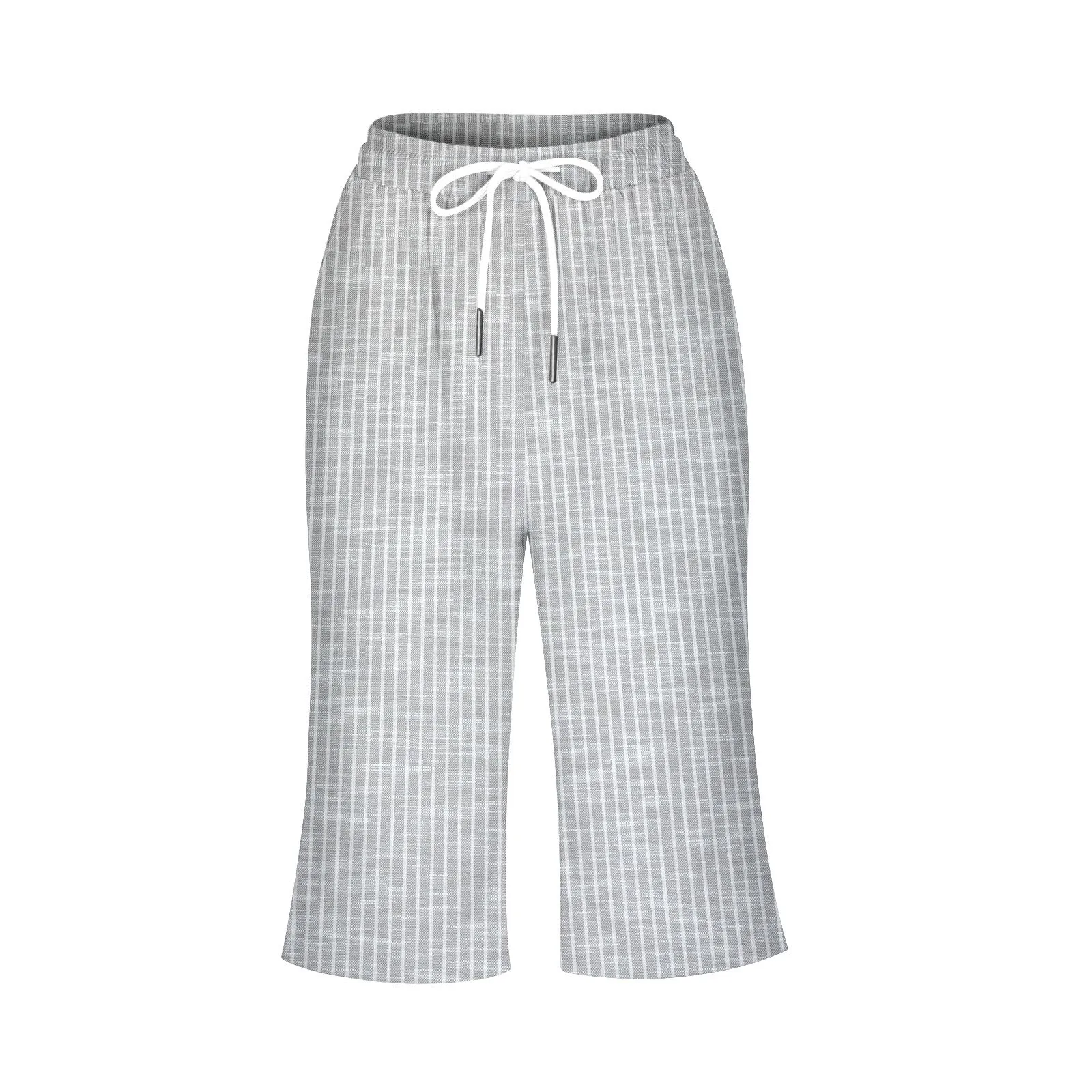 HEONSATI Pinocchietto Taglie Forti Donna Pantalone Eleganti Casual Sportivi Bermuda Capri Cotone E Lino Leggeri Pantaloni 3/4 in Cotone Taglie Forti Pinocchietti Palazzo Larghi Spiaggia Baggy - immagine 4