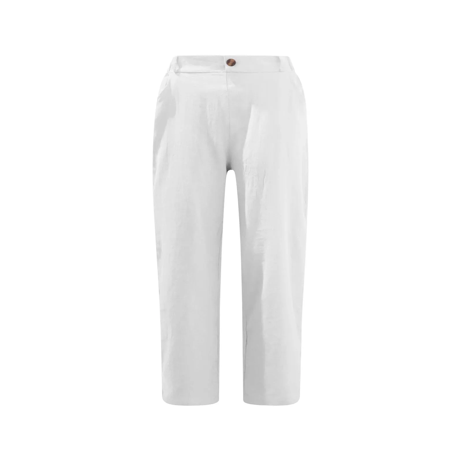 HEONSATI Pinocchietto Estivo Donna Bermuda Estivi Eleganti Casual Pantaloni 3/4 da Donna Leggeri Pinocchietti Capri di Lino Sciolto Pantalone al Ginocchio Larghi Shorts Sportivi Coulisse Regolabile - immagine 3