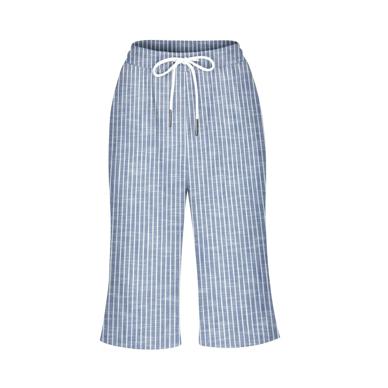 HEONSATI Pinocchietto Taglie Forti Donna Pantalone Eleganti Casual Sportivi Bermuda Capri Cotone E Lino Leggeri Pantaloni 3/4 in Cotone Taglie Forti Pinocchietti Palazzo Larghi Spiaggia Baggy - immagine 4