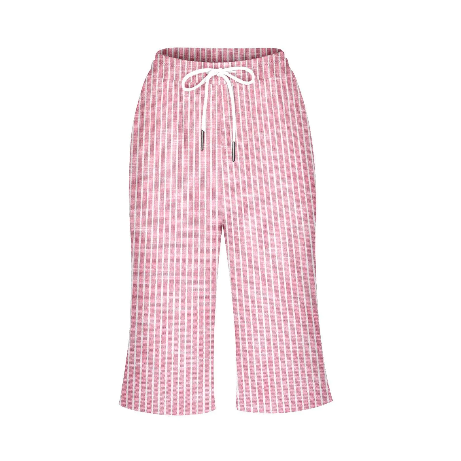 HEONSATI Pinocchietto Taglie Forti Donna Pantalone Eleganti Casual Sportivi Bermuda Capri Cotone E Lino Leggeri Pantaloni 3/4 in Cotone Taglie Forti Pinocchietti Palazzo Larghi Spiaggia Baggy - immagine 4
