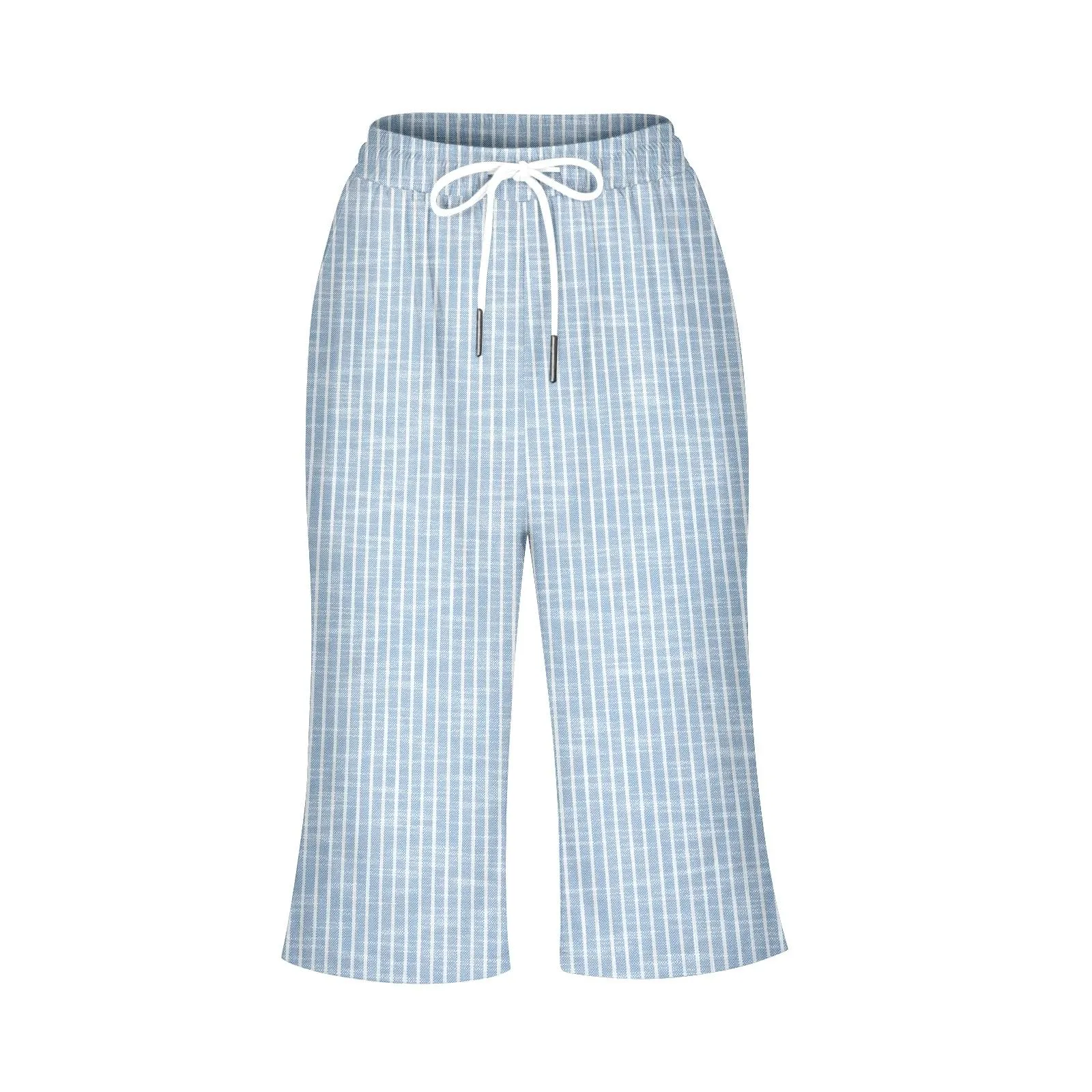 HEONSATI Pinocchietto Taglie Forti Donna Pantalone Eleganti Casual Sportivi Bermuda Capri Cotone E Lino Leggeri Pantaloni 3/4 in Cotone Taglie Forti Pinocchietti Palazzo Larghi Spiaggia Baggy - immagine 4