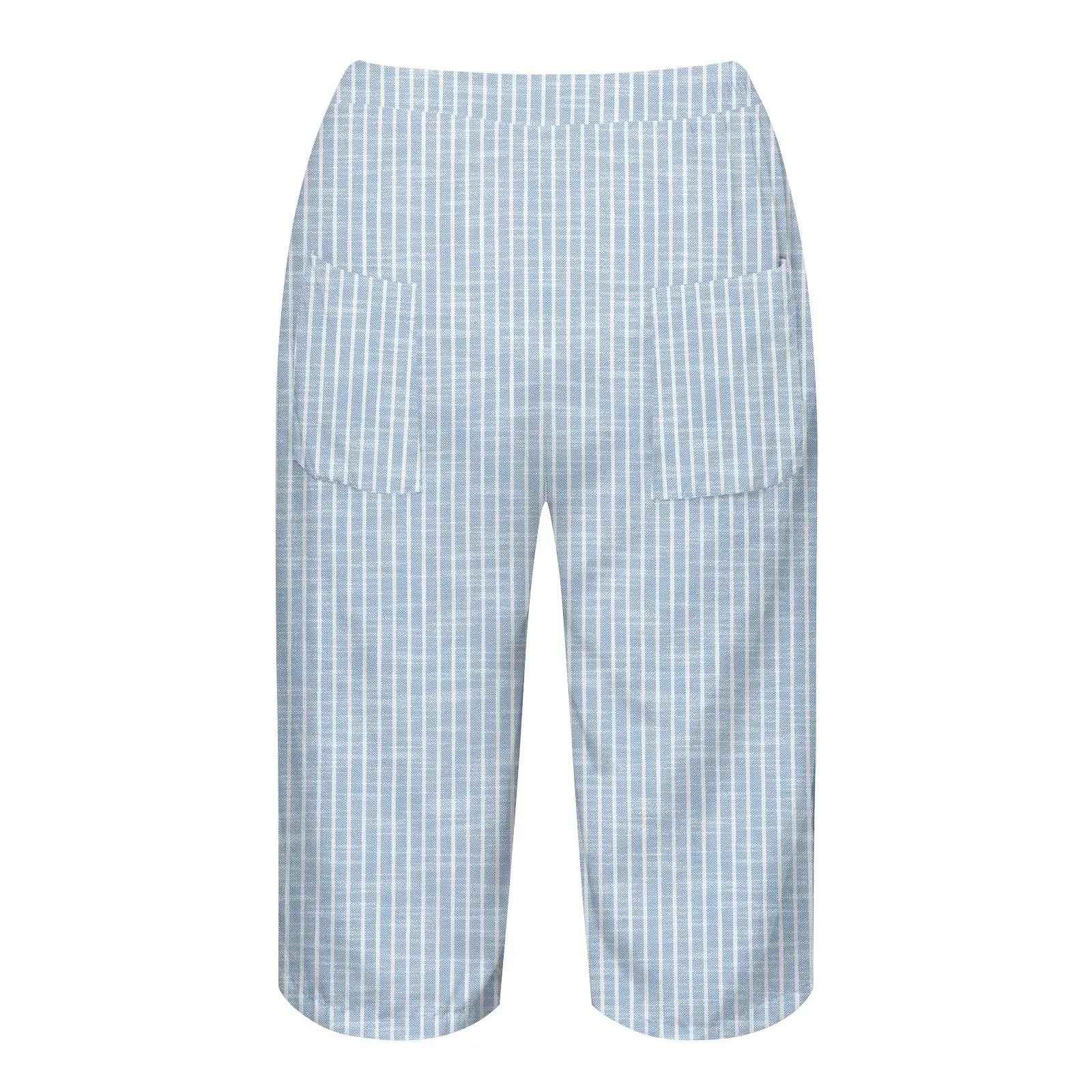HEONSATI Pinocchietto Taglie Forti Donna Pantalone Eleganti Casual Sportivi Bermuda Capri Cotone E Lino Leggeri Pantaloni 3/4 in Cotone Taglie Forti Pinocchietti Palazzo Larghi Spiaggia Baggy - immagine 5