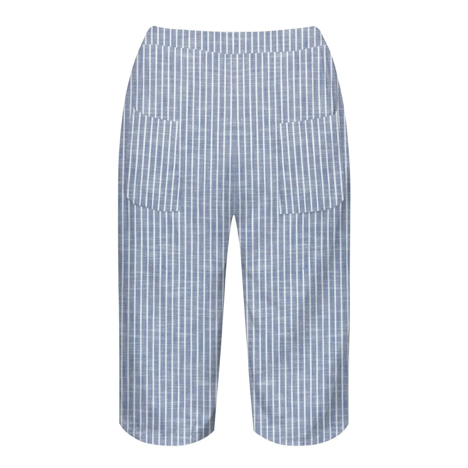HEONSATI Pinocchietto Taglie Forti Donna Pantalone Eleganti Casual Sportivi Bermuda Capri Cotone E Lino Leggeri Pantaloni 3/4 in Cotone Taglie Forti Pinocchietti Palazzo Larghi Spiaggia Baggy - immagine 5