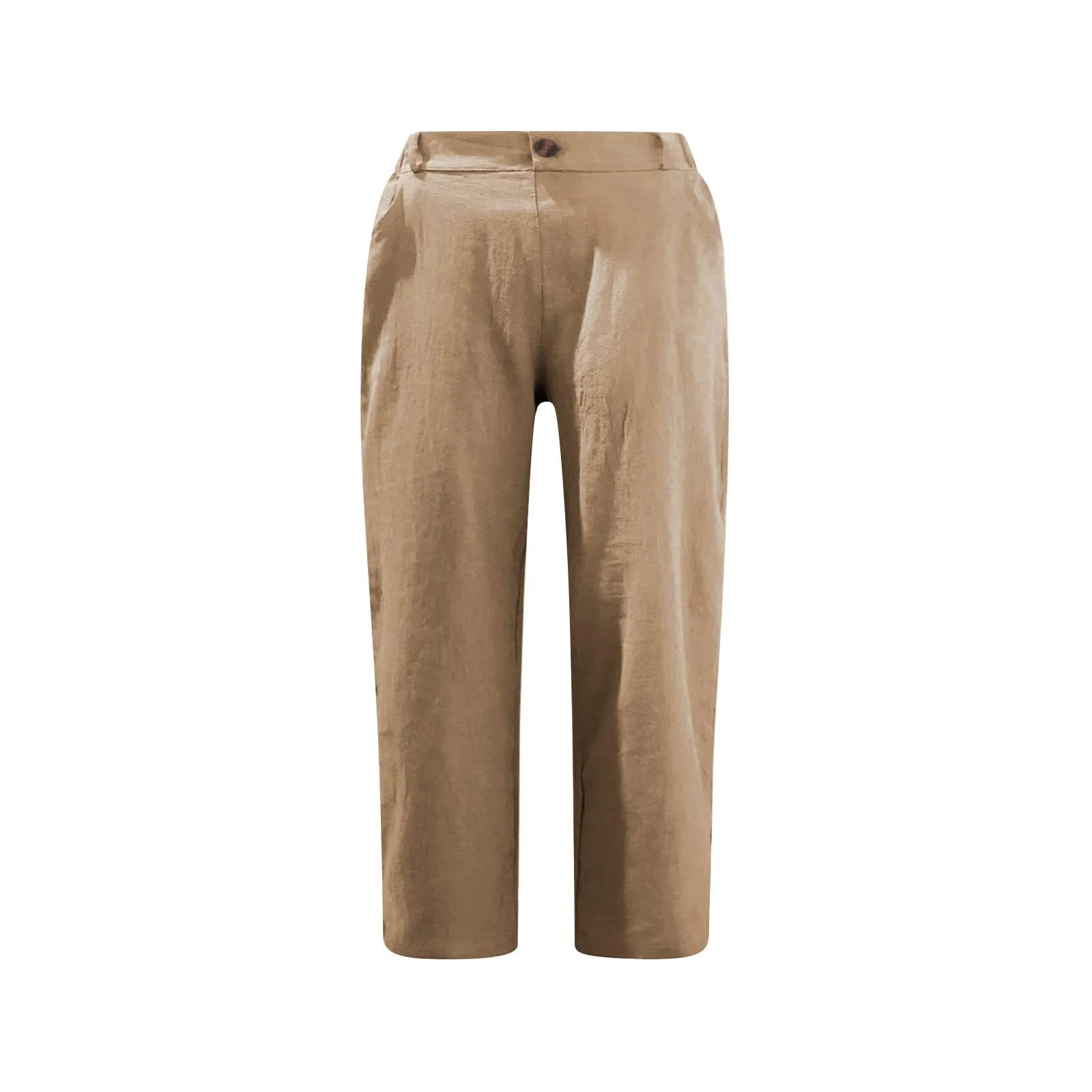 HEONSATI Pinocchietto Estivo Donna Bermuda Estivi Eleganti Casual Pantaloni 3/4 da Donna Leggeri Pinocchietti Capri di Lino Sciolto Pantalone al Ginocchio Larghi Shorts Sportivi Coulisse Regolabile - immagine 3