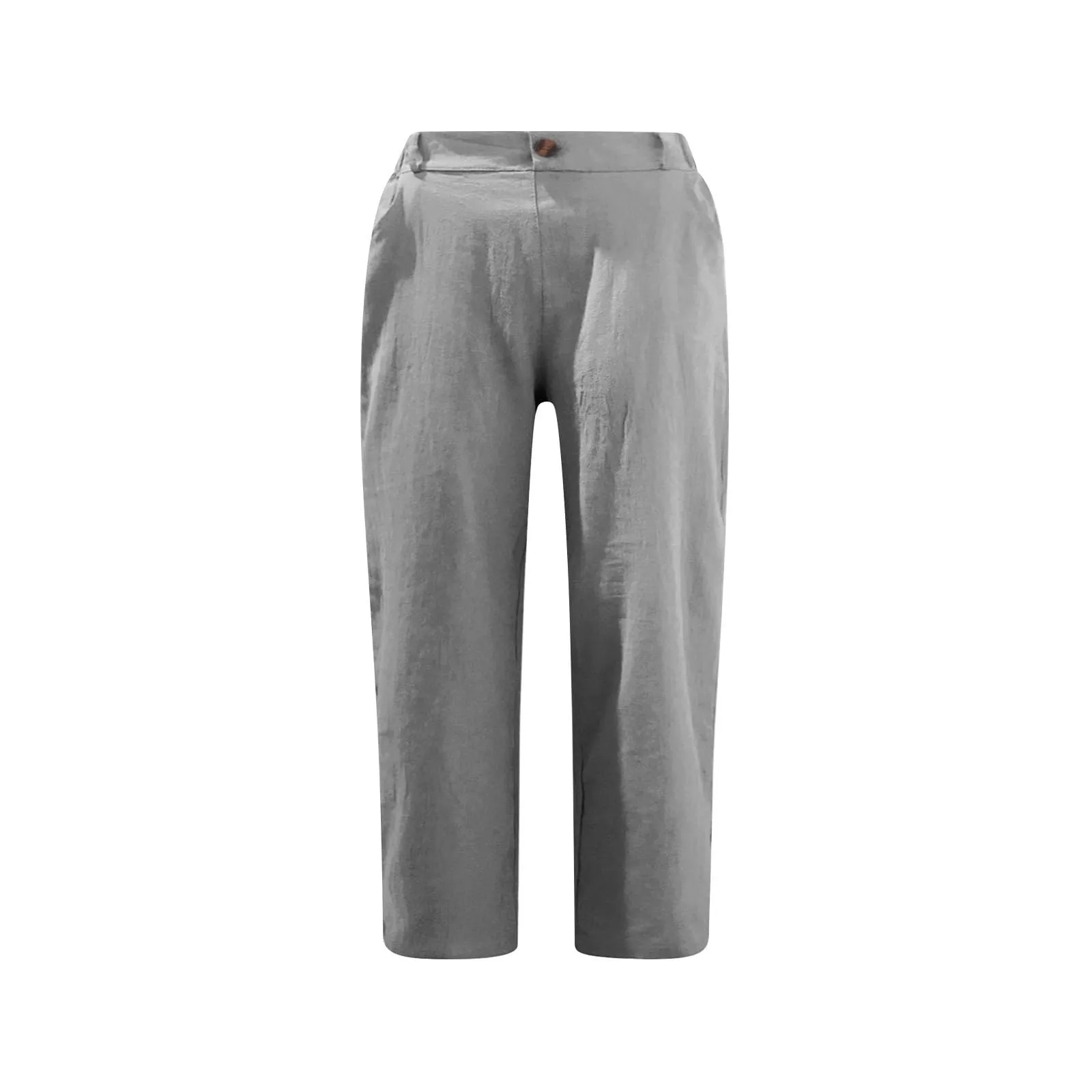 HEONSATI Pinocchietto Estivo Donna Bermuda Estivi Eleganti Casual Pantaloni 3/4 da Donna Leggeri Pinocchietti Capri di Lino Sciolto Pantalone al Ginocchio Larghi Shorts Sportivi Coulisse Regolabile - immagine 3