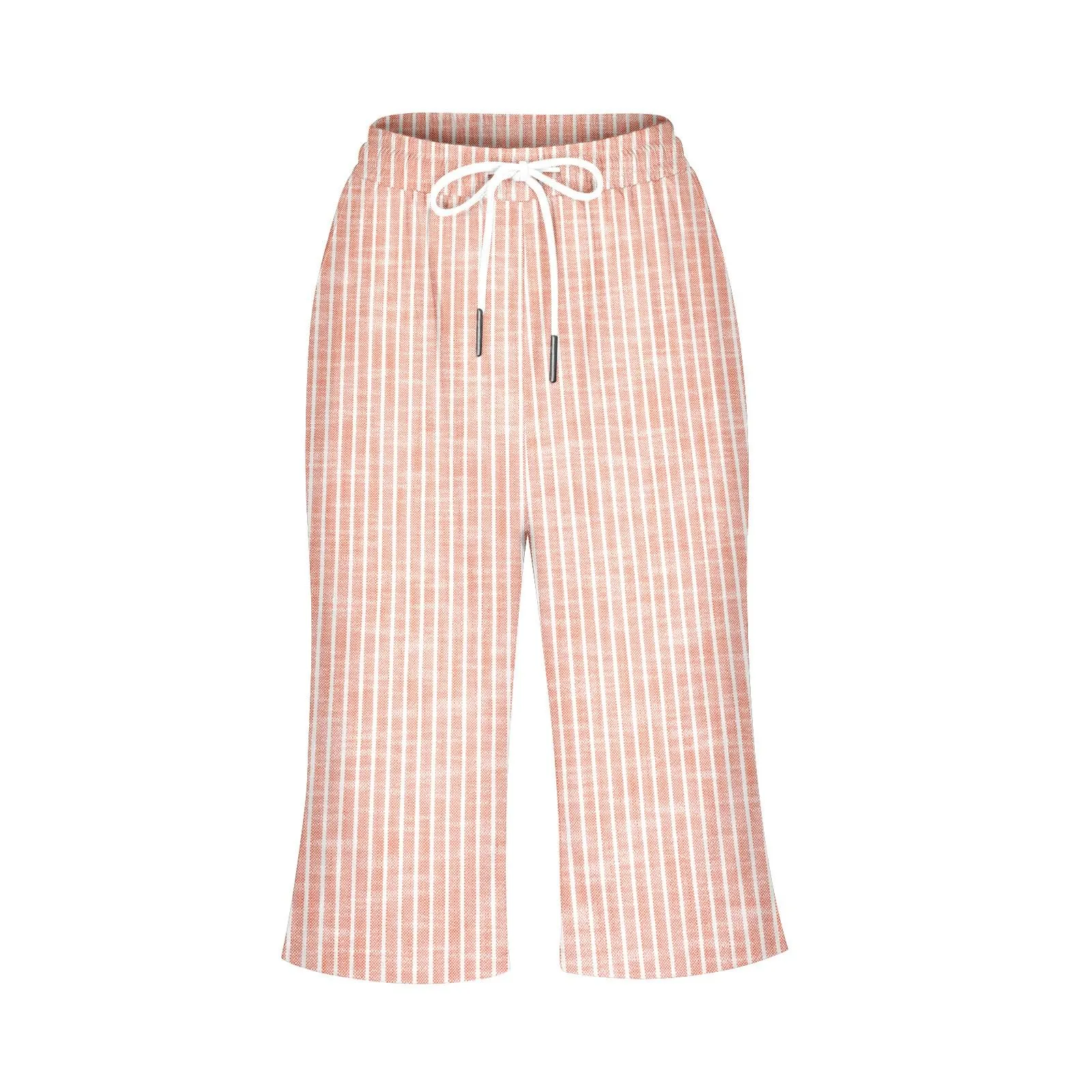 HEONSATI Pinocchietto Taglie Forti Donna Pantalone Eleganti Casual Sportivi Bermuda Capri Cotone E Lino Leggeri Pantaloni 3/4 in Cotone Taglie Forti Pinocchietti Palazzo Larghi Spiaggia Baggy - immagine 4