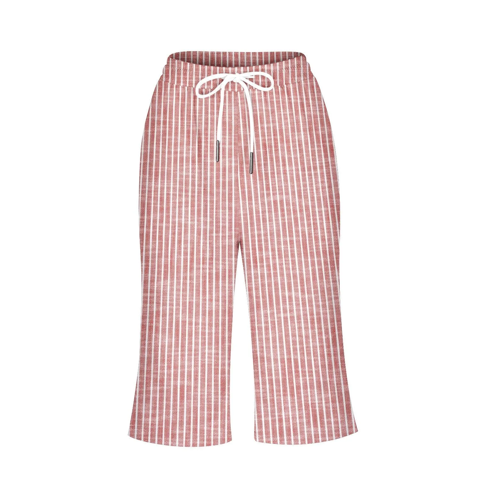 HEONSATI Pinocchietto Taglie Forti Donna Pantalone Eleganti Casual Sportivi Bermuda Capri Cotone E Lino Leggeri Pantaloni 3/4 in Cotone Taglie Forti Pinocchietti Palazzo Larghi Spiaggia Baggy - immagine 4