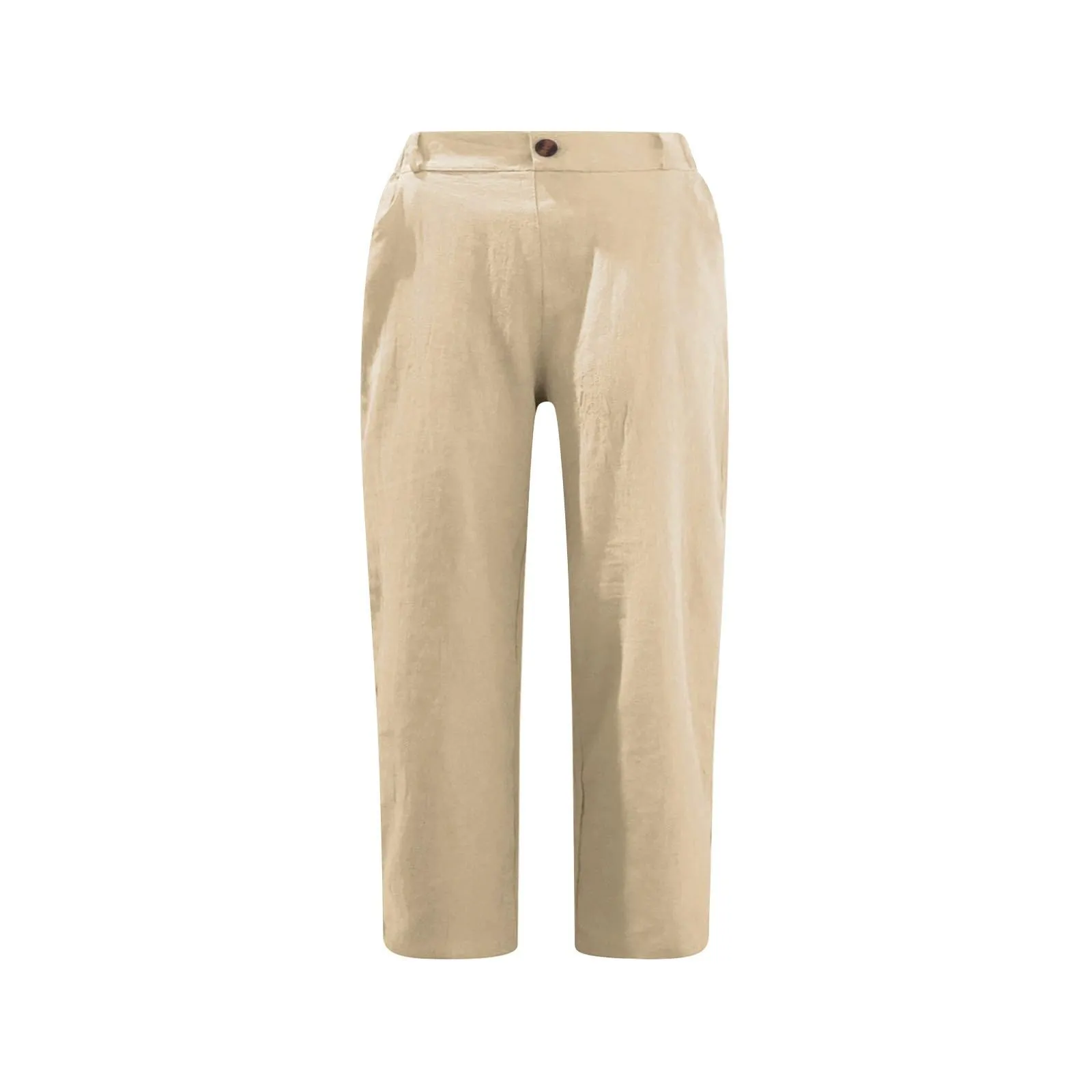 HEONSATI Pinocchietto Estivo Donna Bermuda Estivi Eleganti Casual Pantaloni 3/4 da Donna Leggeri Pinocchietti Capri di Lino Sciolto Pantalone al Ginocchio Larghi Shorts Sportivi Coulisse Regolabile - immagine 3