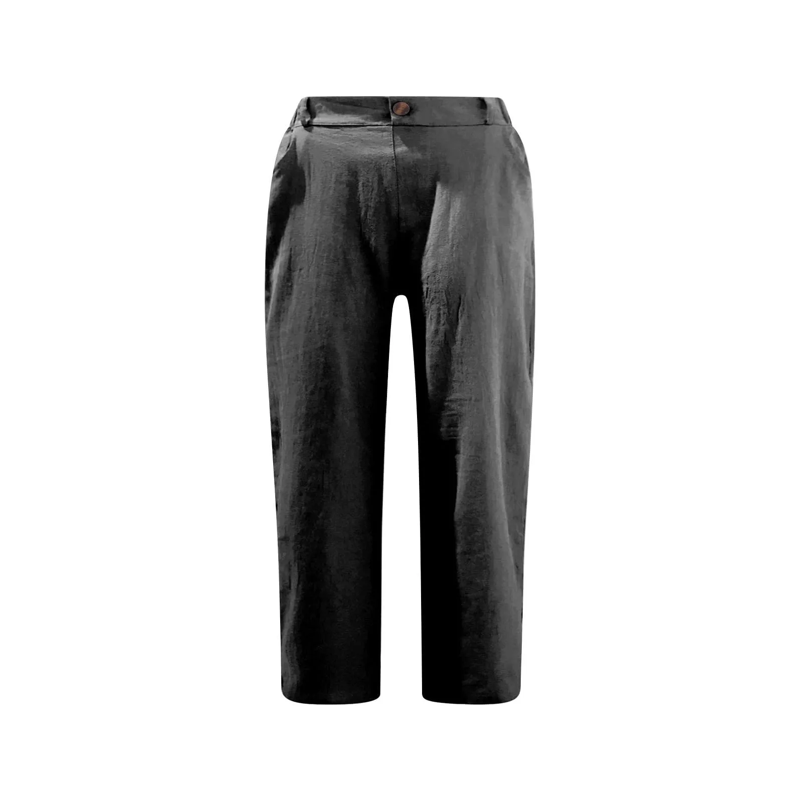 HEONSATI Pinocchietto Estivo Donna Bermuda Estivi Eleganti Casual Pantaloni 3/4 da Donna Leggeri Pinocchietti Capri di Lino Sciolto Pantalone al Ginocchio Larghi Shorts Sportivi Coulisse Regolabile - immagine 3