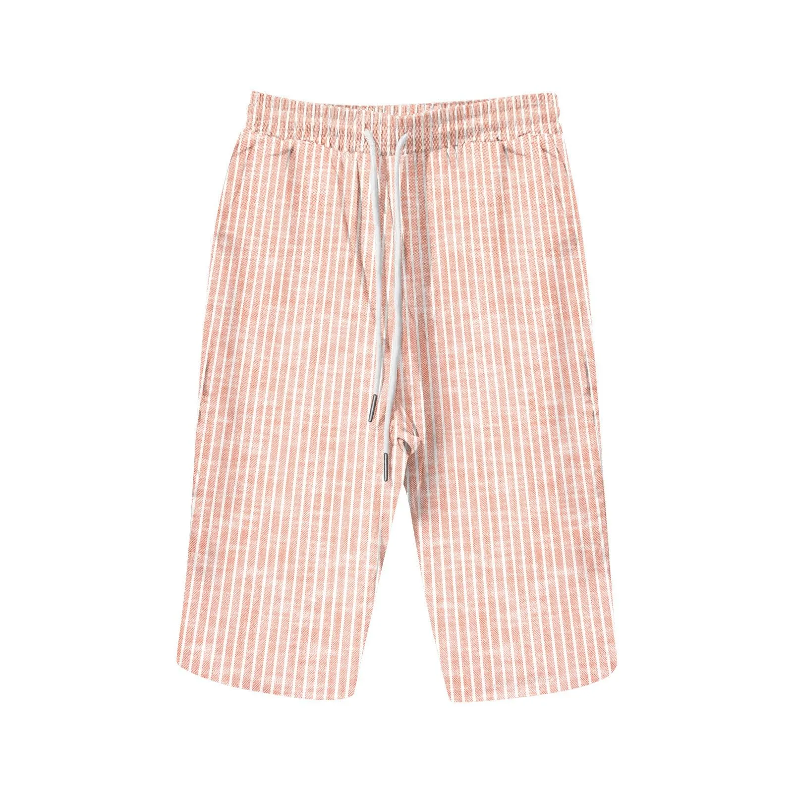HEONSATI Pinocchietto Taglie Forti Donna Pantalone Eleganti Casual Sportivi Bermuda Capri Cotone E Lino Leggeri Pantaloni 3/4 in Cotone Taglie Forti Pinocchietti Palazzo Larghi Spiaggia Baggy - immagine 3