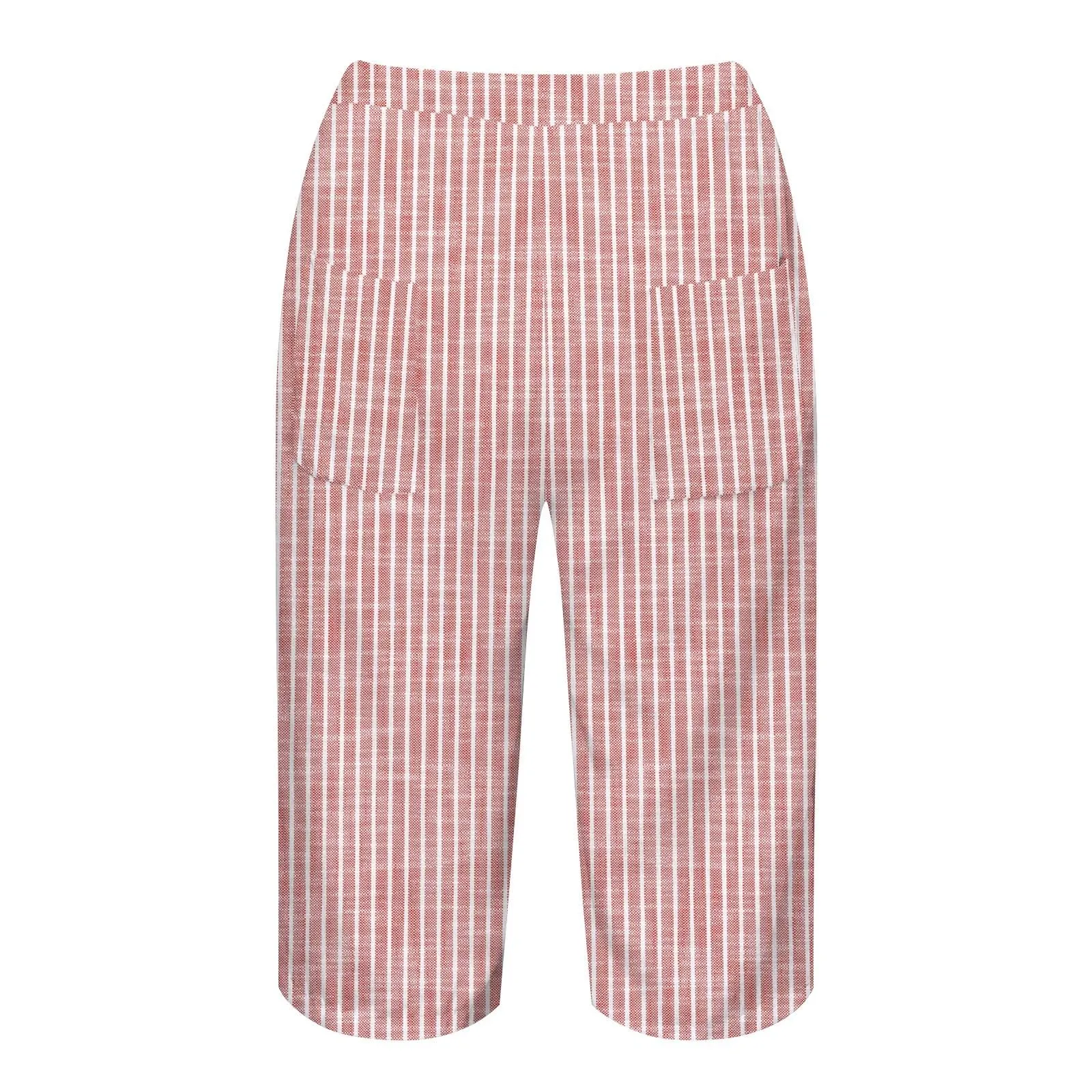 HEONSATI Pinocchietto Taglie Forti Donna Pantalone Eleganti Casual Sportivi Bermuda Capri Cotone E Lino Leggeri Pantaloni 3/4 in Cotone Taglie Forti Pinocchietti Palazzo Larghi Spiaggia Baggy - immagine 5